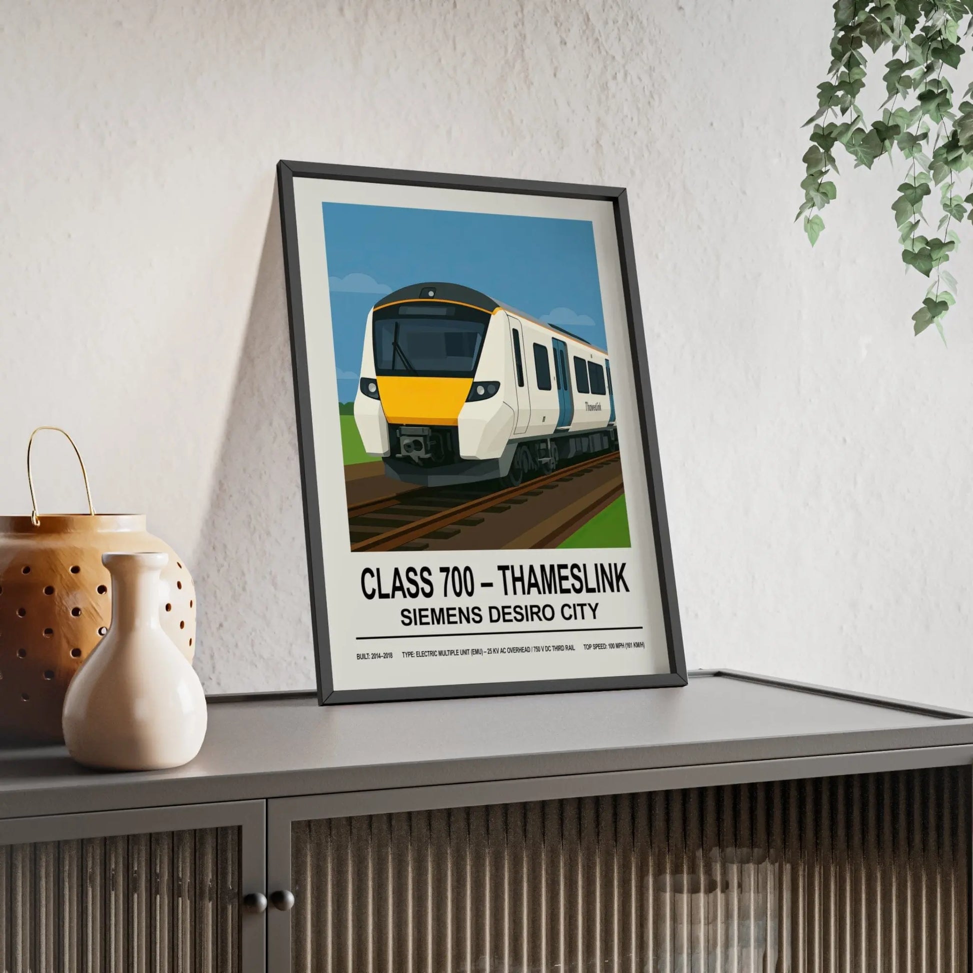 Iconic Train Class 700 Thameslink Train Poster | Siemens Desiro City Railway Art Poster Kingz