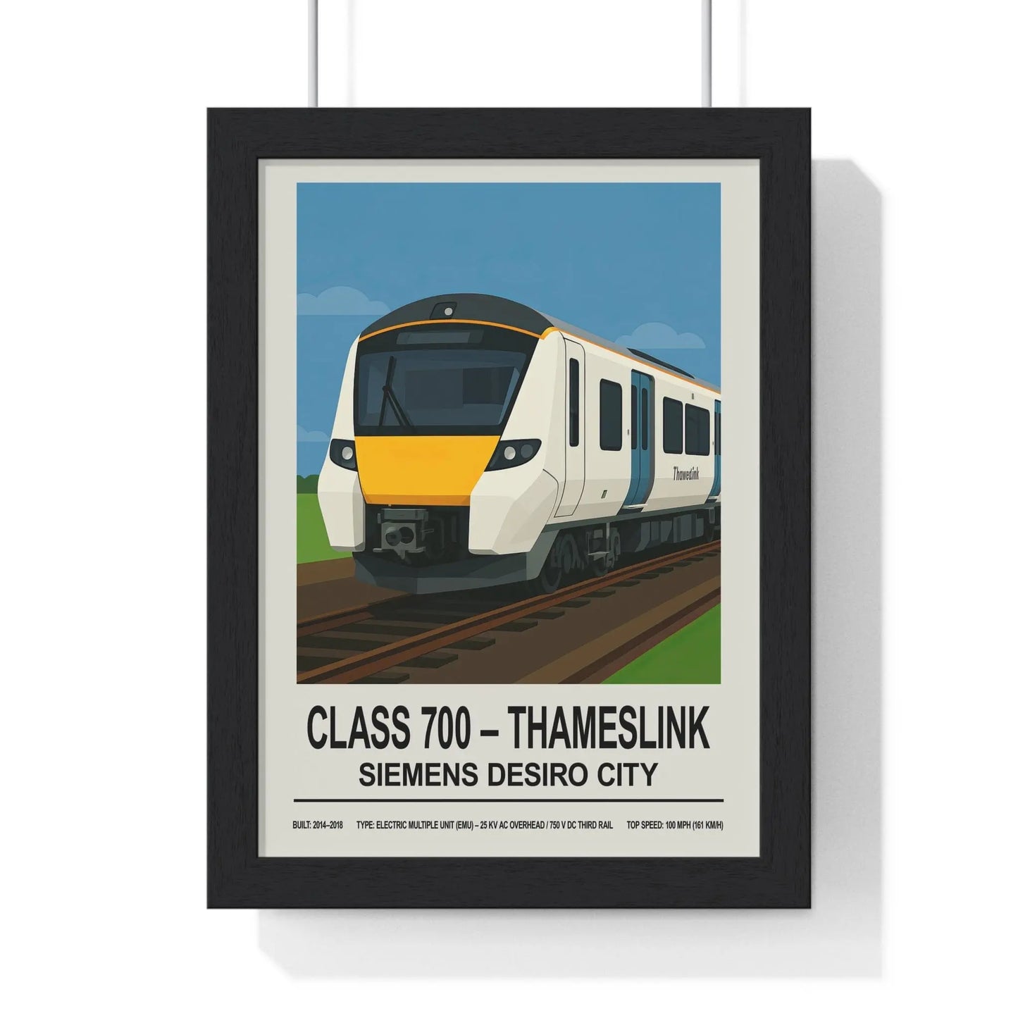 Iconic Train Class 700 Thameslink Train Poster | Siemens Desiro City Railway Art Poster Kingz