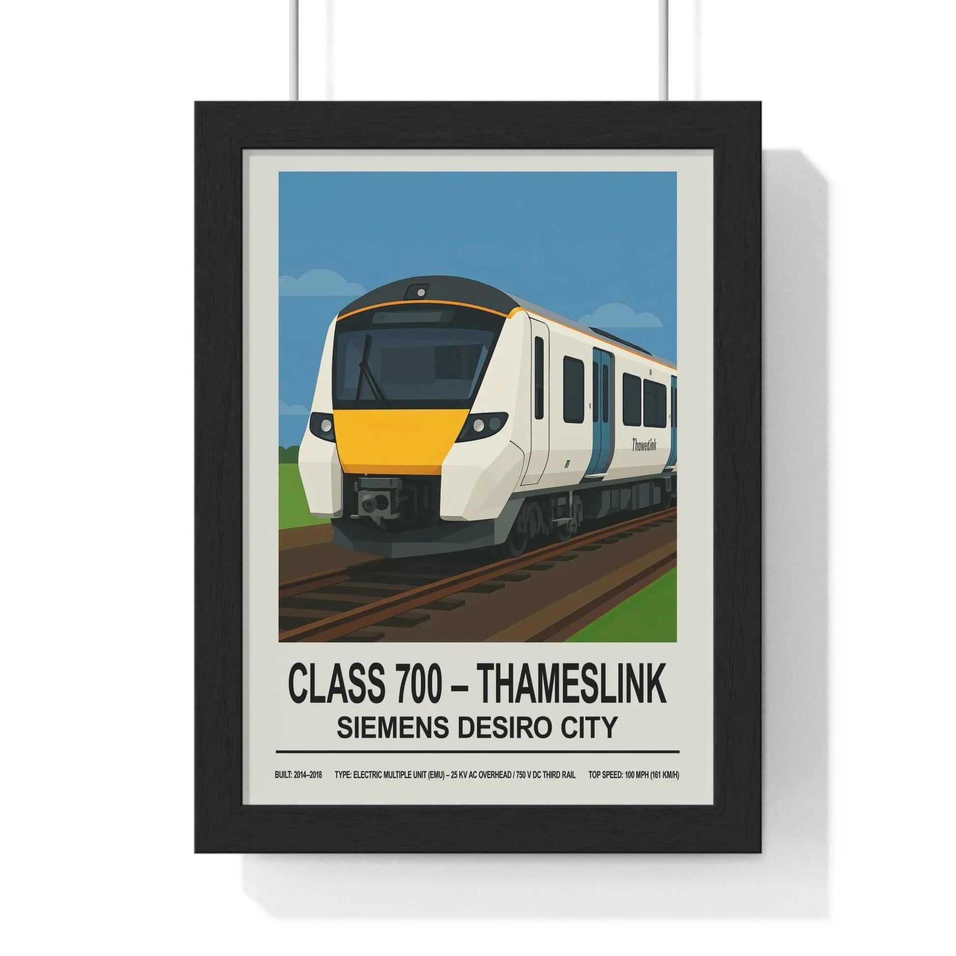 Iconic Train Class 700 Thameslink Train Poster | Siemens Desiro City Railway Art Poster Kingz