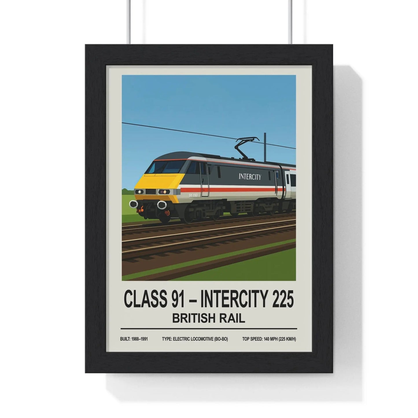 Iconic Train Class 91 InterCity 225 Poster | British Rail Electric Locomotive Wall Art Poster Kingz