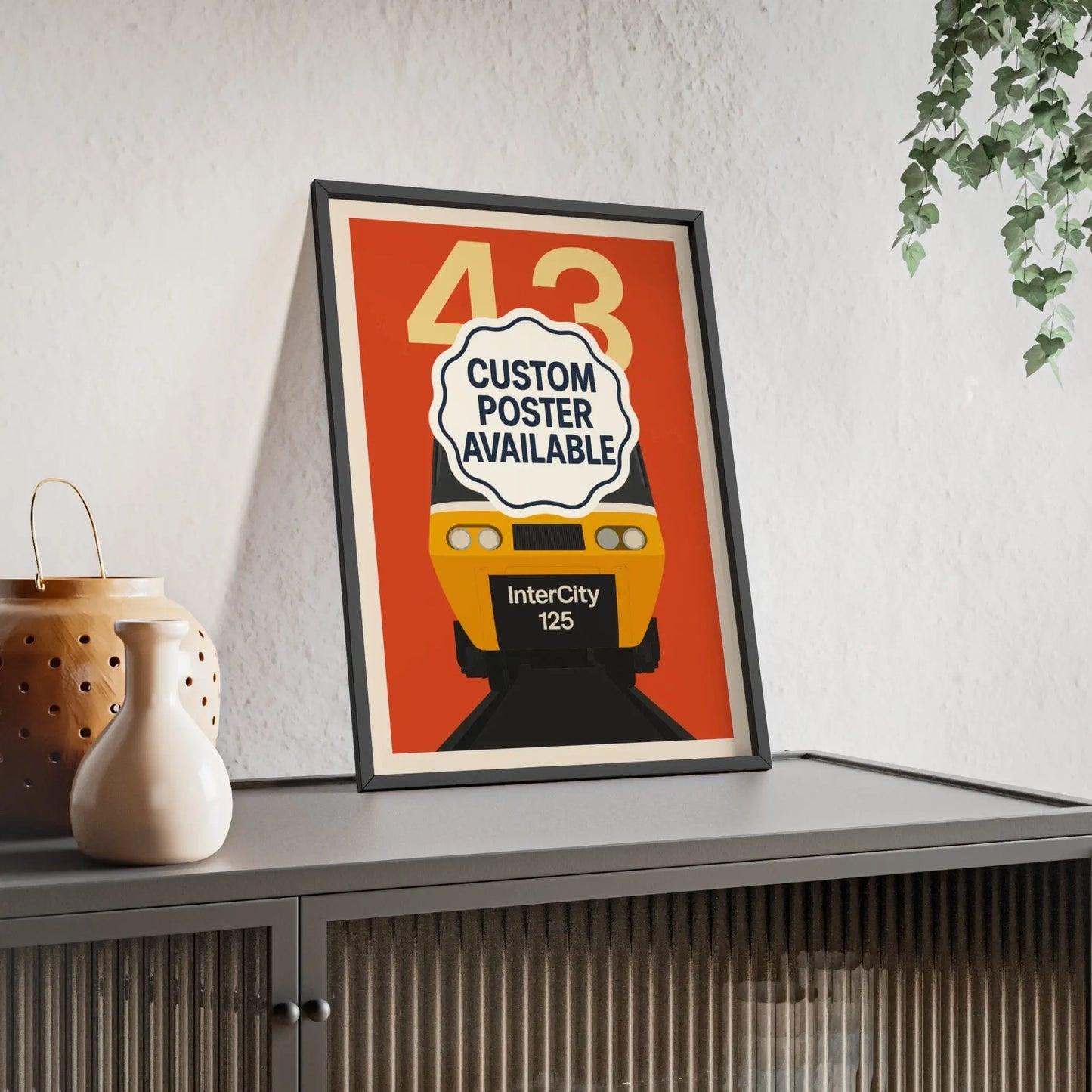 Iconic Train Custom Vector Train Poster – Personalised Railway Wall Art Print Poster Kingz