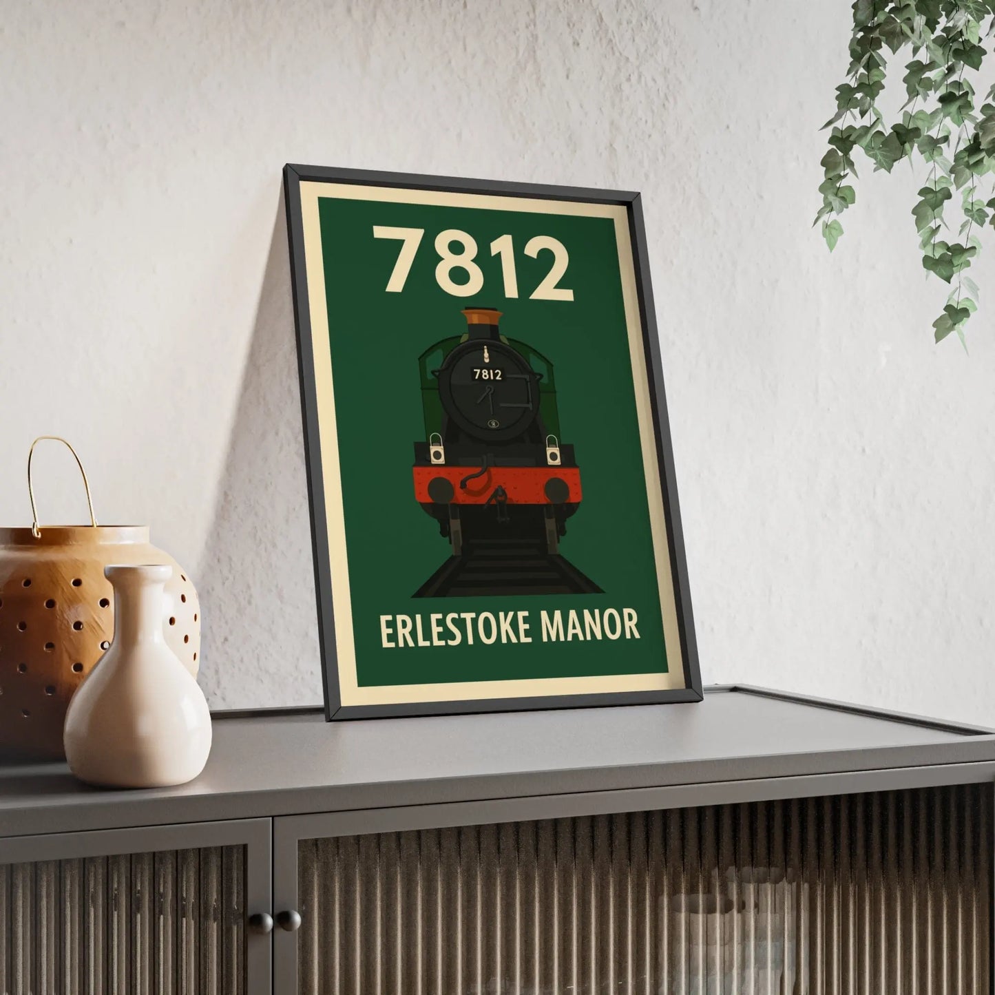 Iconic Train Erlestoke Manor 7812 Steam Train Poster – Classic British Rail Wall Art Poster Kingz