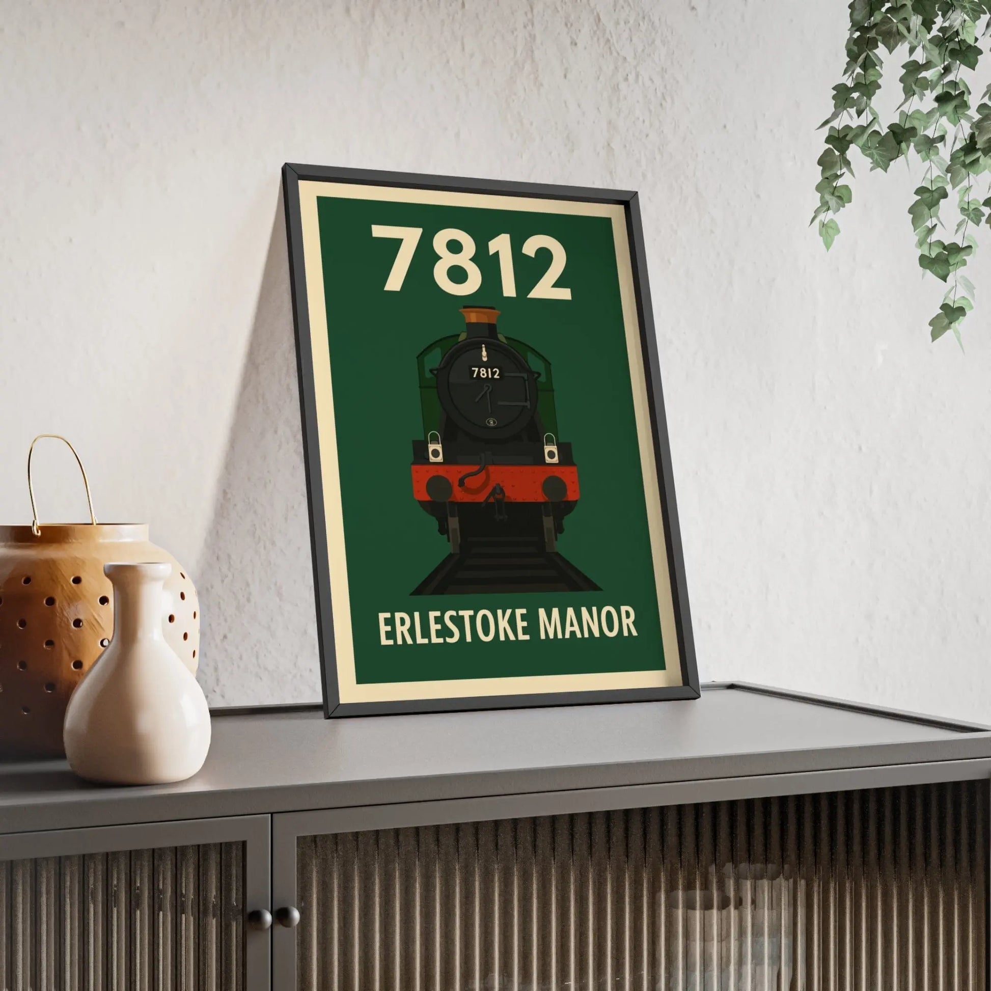 Iconic Train Erlestoke Manor 7812 Steam Train Poster – Classic British Rail Wall Art Poster Kingz