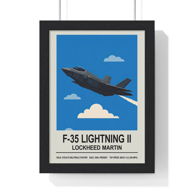 Iconic Train F-35 Lightning II Poster | Stealth Fighter Jet Wall Art Poster Kingz