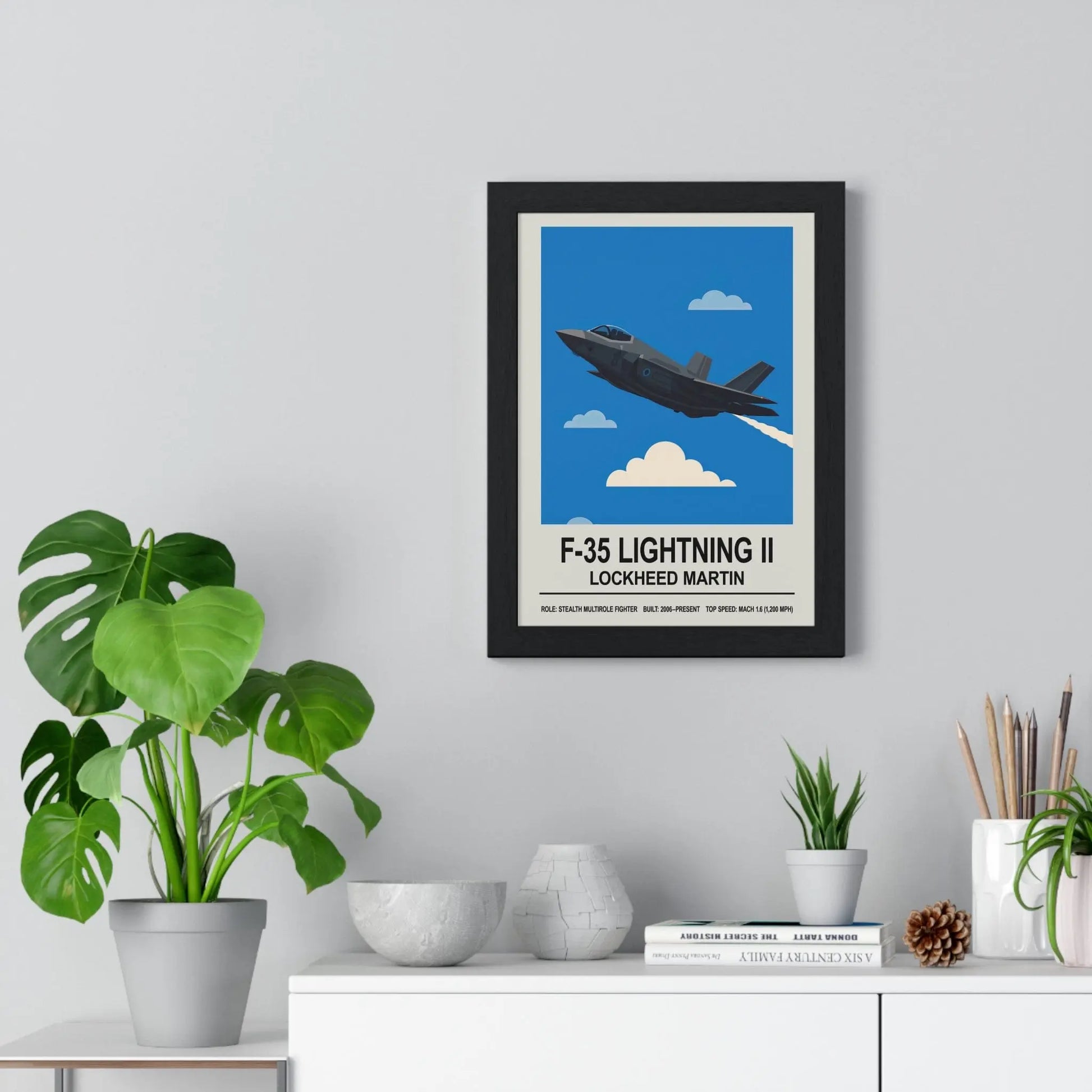 Iconic Train F-35 Lightning II Poster | Stealth Fighter Jet Wall Art Poster Kingz
