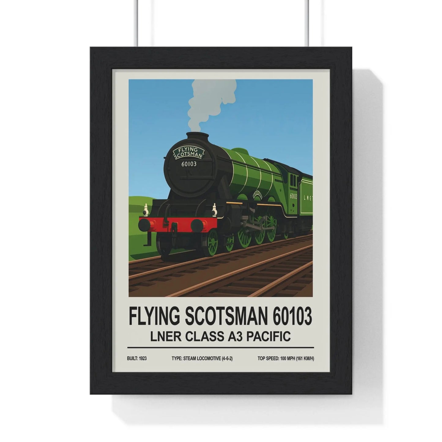 Iconic Train Flying Scotsman Poster | LNER Class A3 Steam Locomotive Wall Art Poster Kingz