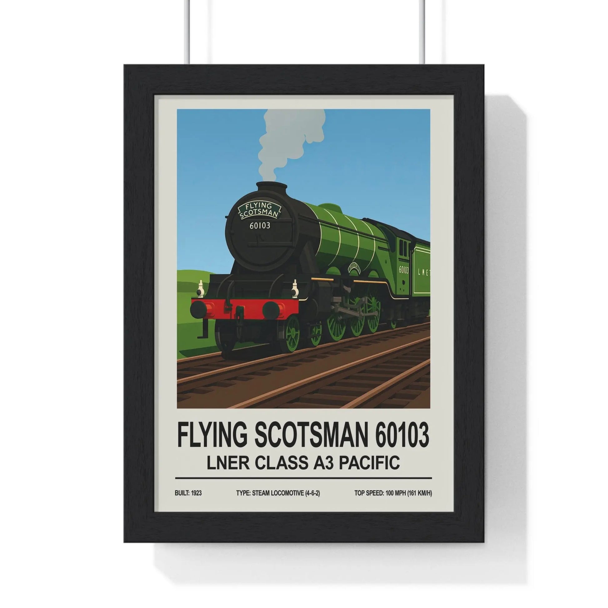 Iconic Train Flying Scotsman Poster | LNER Class A3 Steam Locomotive Wall Art Poster Kingz