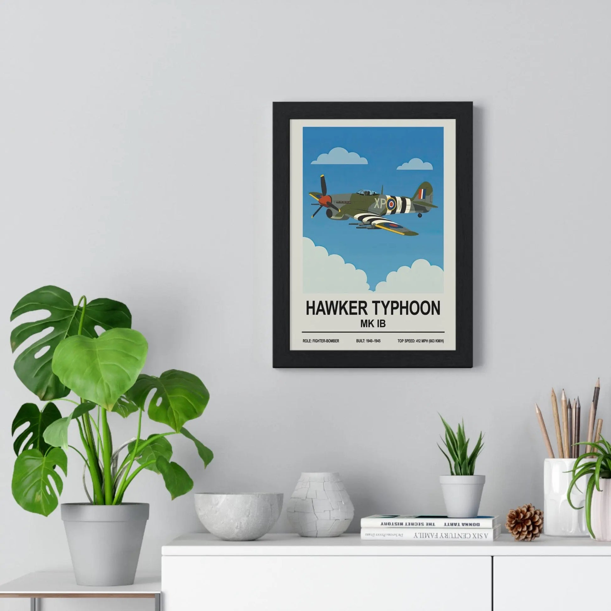 Iconic Train Hawker Typhoon Poster | WWII Fighter-Bomber Plane Print Poster Kingz
