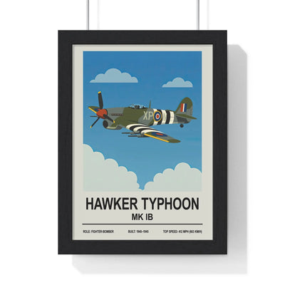Iconic Train Hawker Typhoon Poster | WWII Fighter-Bomber Plane Print Poster Kingz
