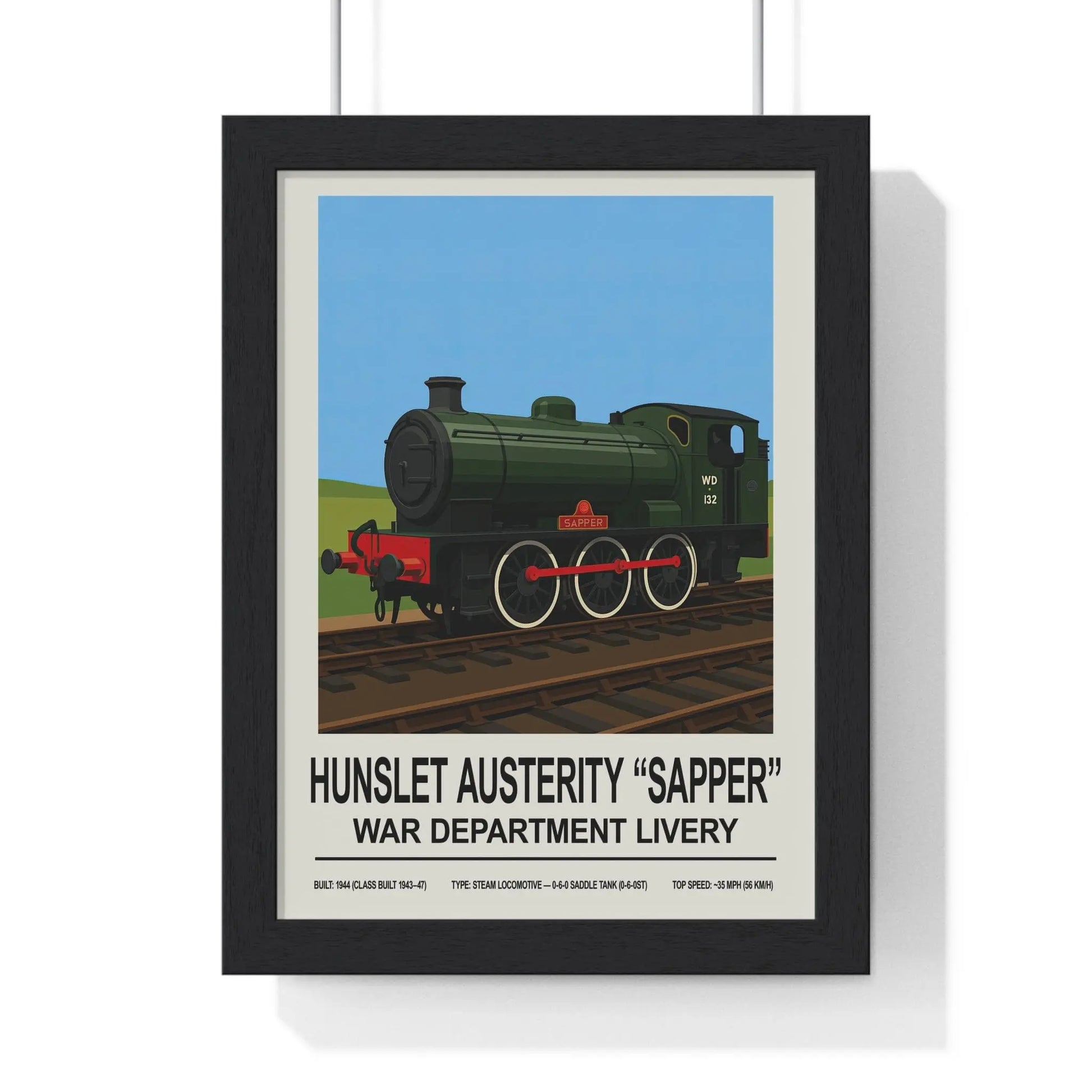 Iconic Train Hunslet Austerity Sapper Poster | War Department Steam Train Print Poster Kingz
