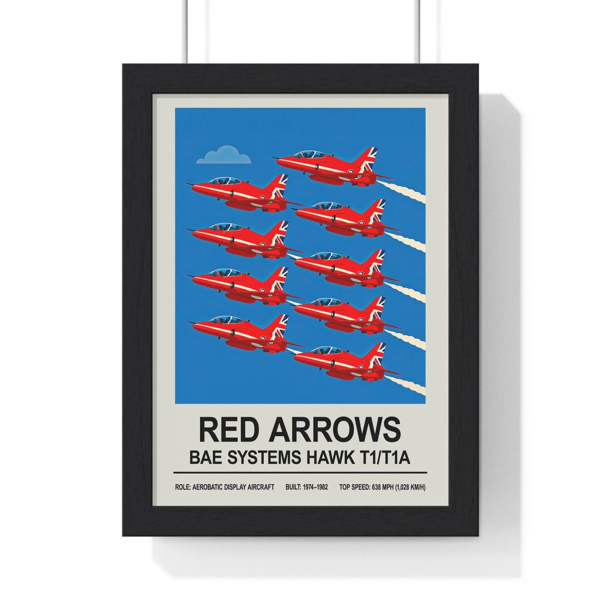Iconic Train Red Arrows Poster | RAF Aerobatic Display Hawk Jet Print Poster Kingz