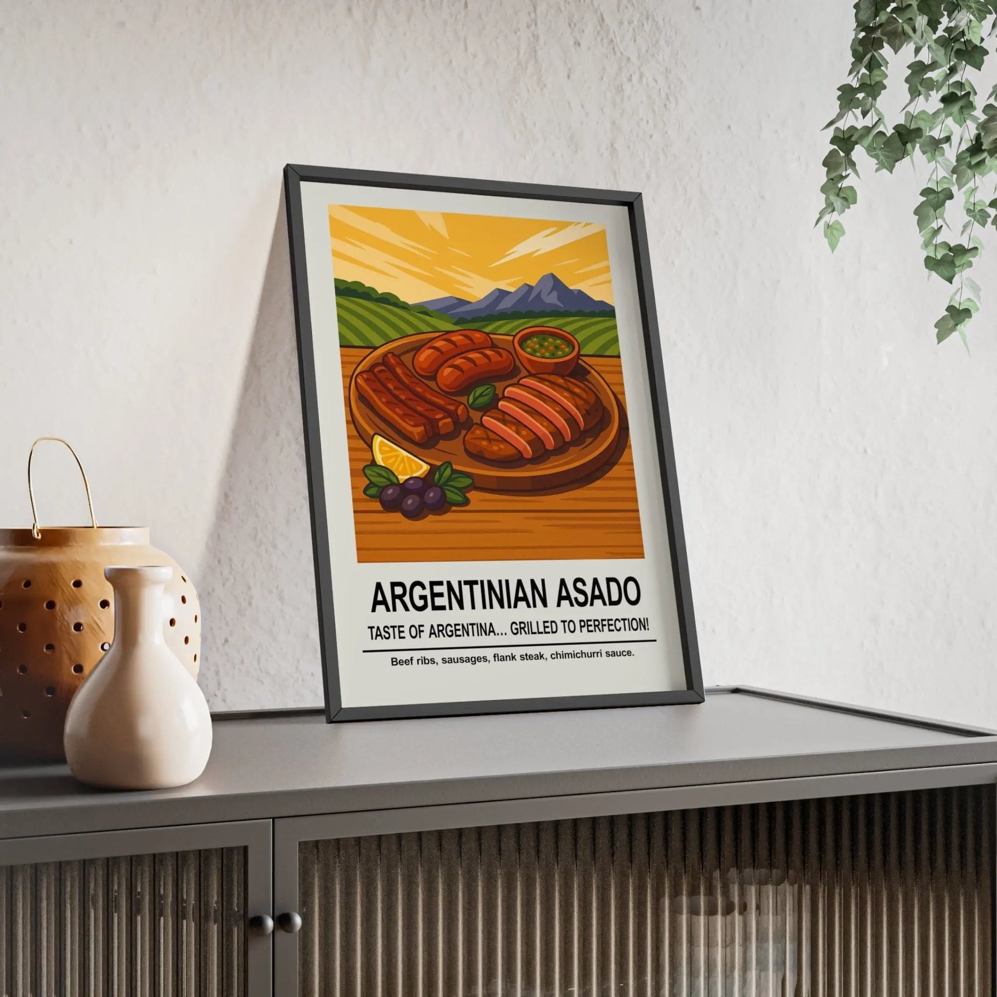 Kitchen Argentinian Asado Poster | Kitchen Wall Art | BBQ Food Print Poster Kingz