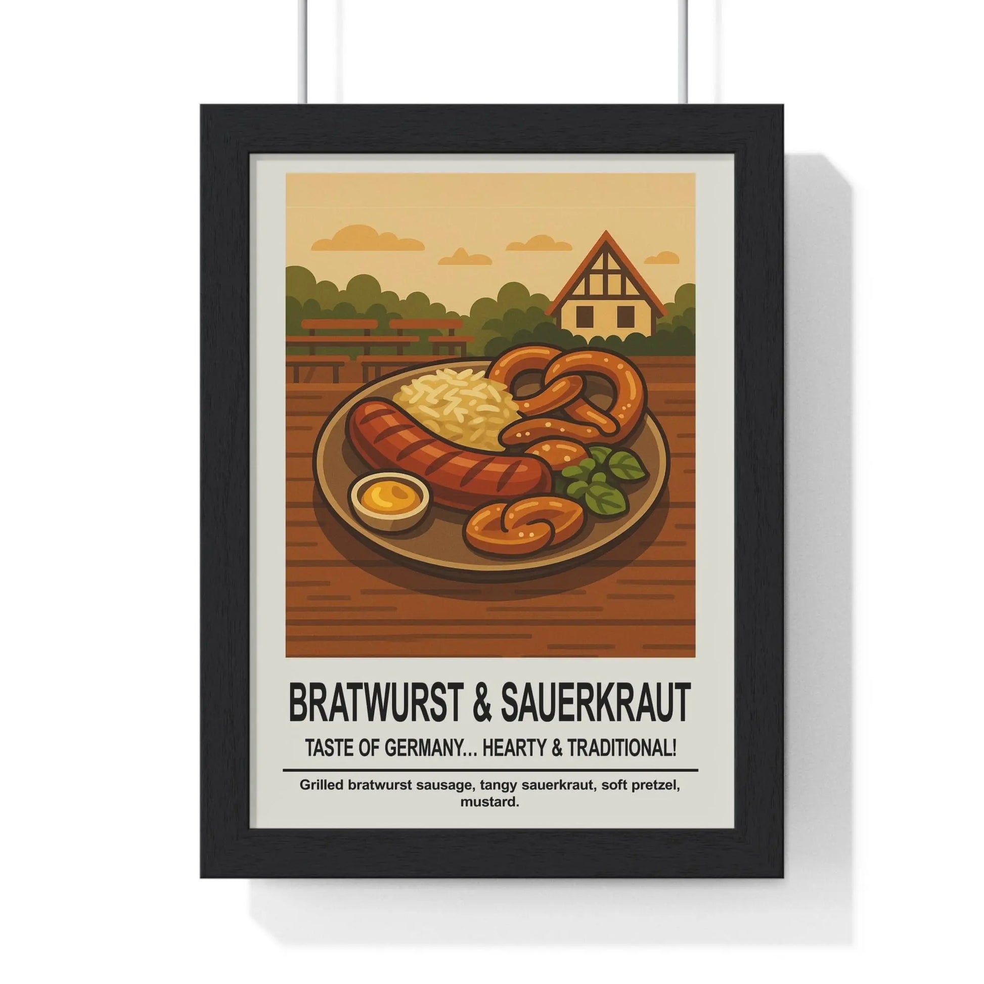Kitchen Bratwurst & Sauerkraut Kitchen Wall Art – German Food Poster Print Poster Kingz