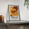 Kitchen Burger & Fries Wall Art – American Diner Kitchen Print Poster Kingz