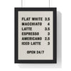 Kitchen Coffee Menu Wall Art – Minimalist Kitchen Poster Poster Kingz
