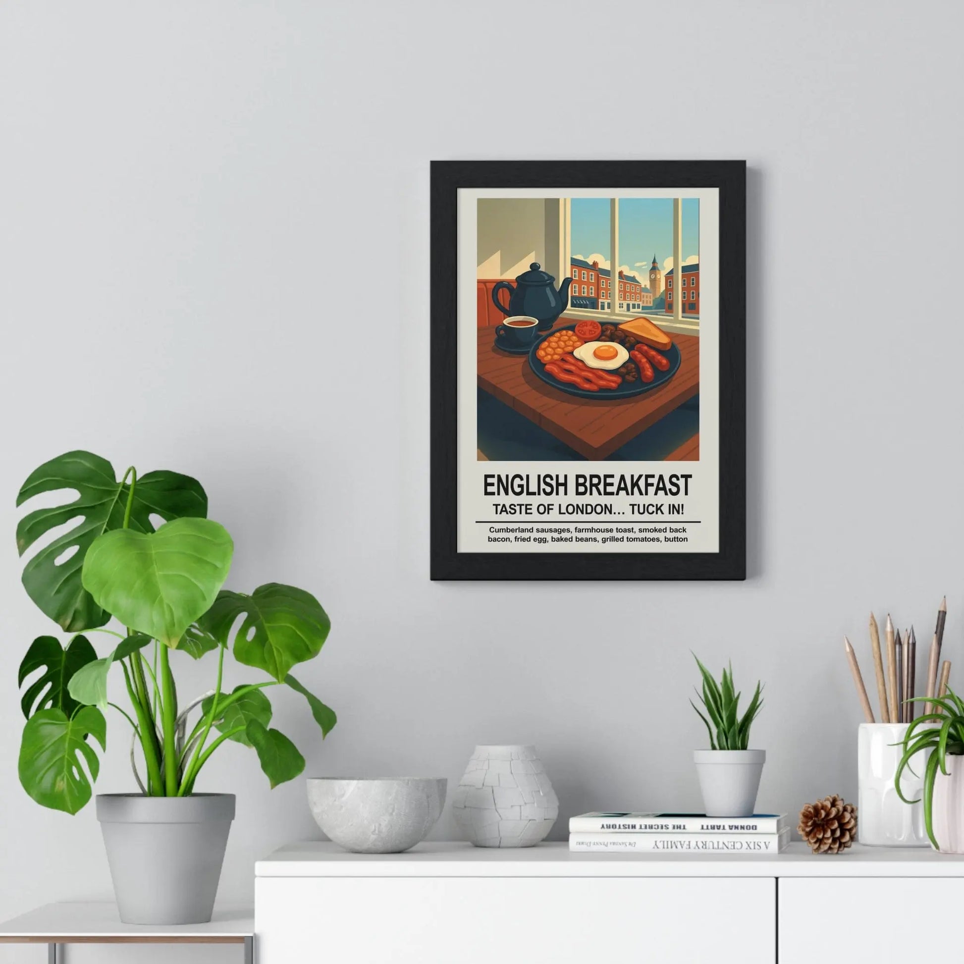 Kitchen English Breakfast Wall Art – London Kitchen & Dining Room Print Poster Kingz
