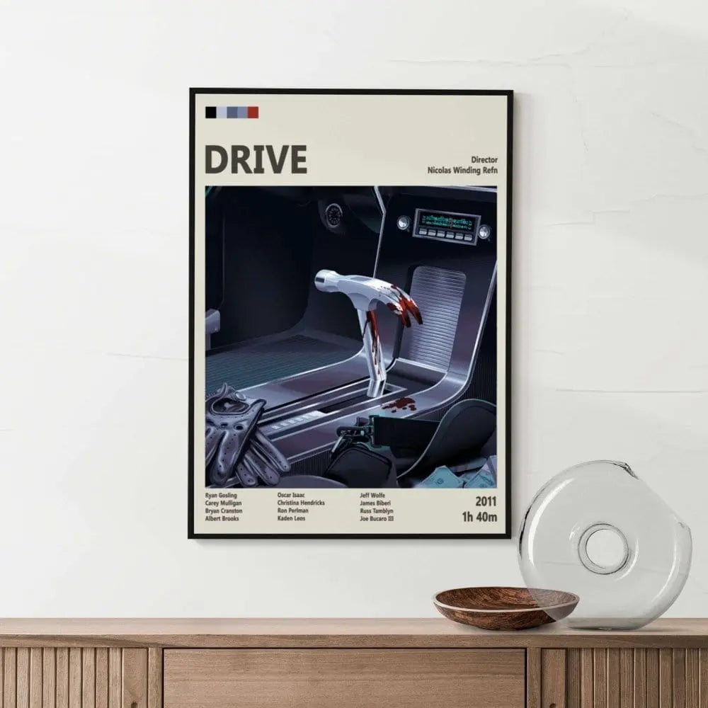 Movie Poster Drive Movie Poster – Neo-Noir Action Classic Art Print Poster Kingz