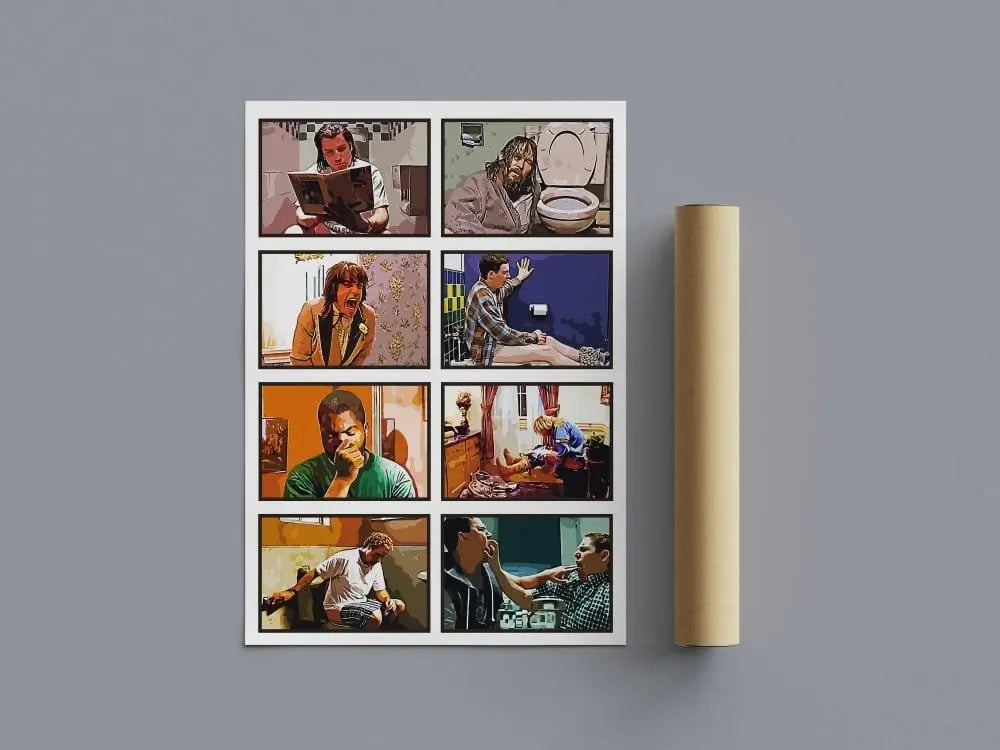 Movie Poster Funny Bathroom Art Movie Poster – Quirky and Humorous Wall Decor Poster Kingz