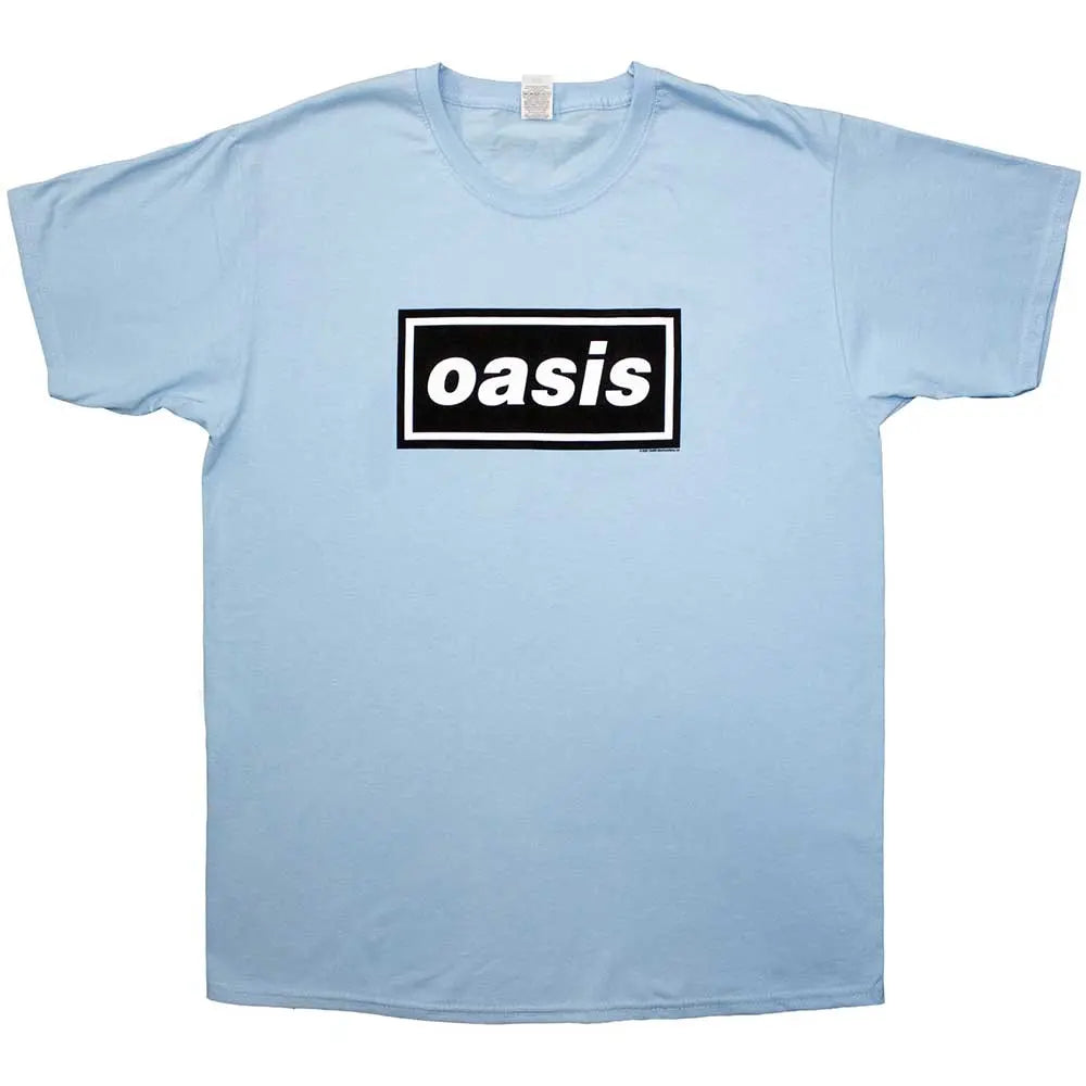 Oasis Classic Box Logo T-Shirt – Light Blue (Official Merchandise) Poster Kingz