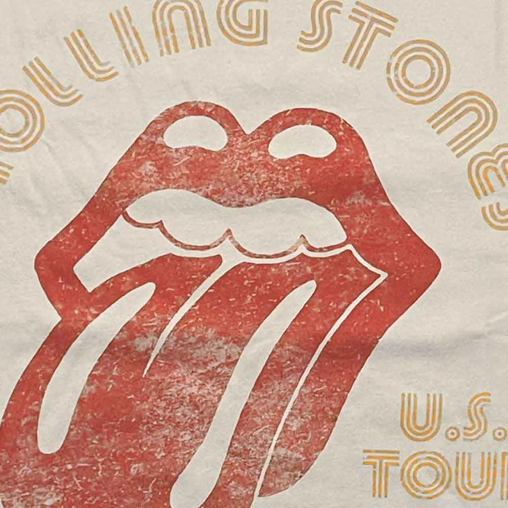 Official Merchandise The Rolling Stones Unisex Ringer T-Shirt – US Tour '78 (Natural & Orange) | Official Merch Poster Kingz