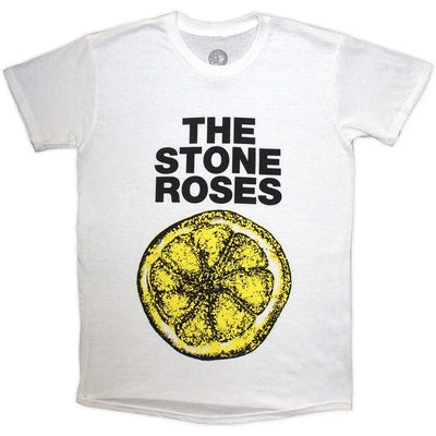 Official Merchandise The Stone Roses Unisex T-Shirt – Lemon 1989 Tour (White) | Official Merch Poster Kingz