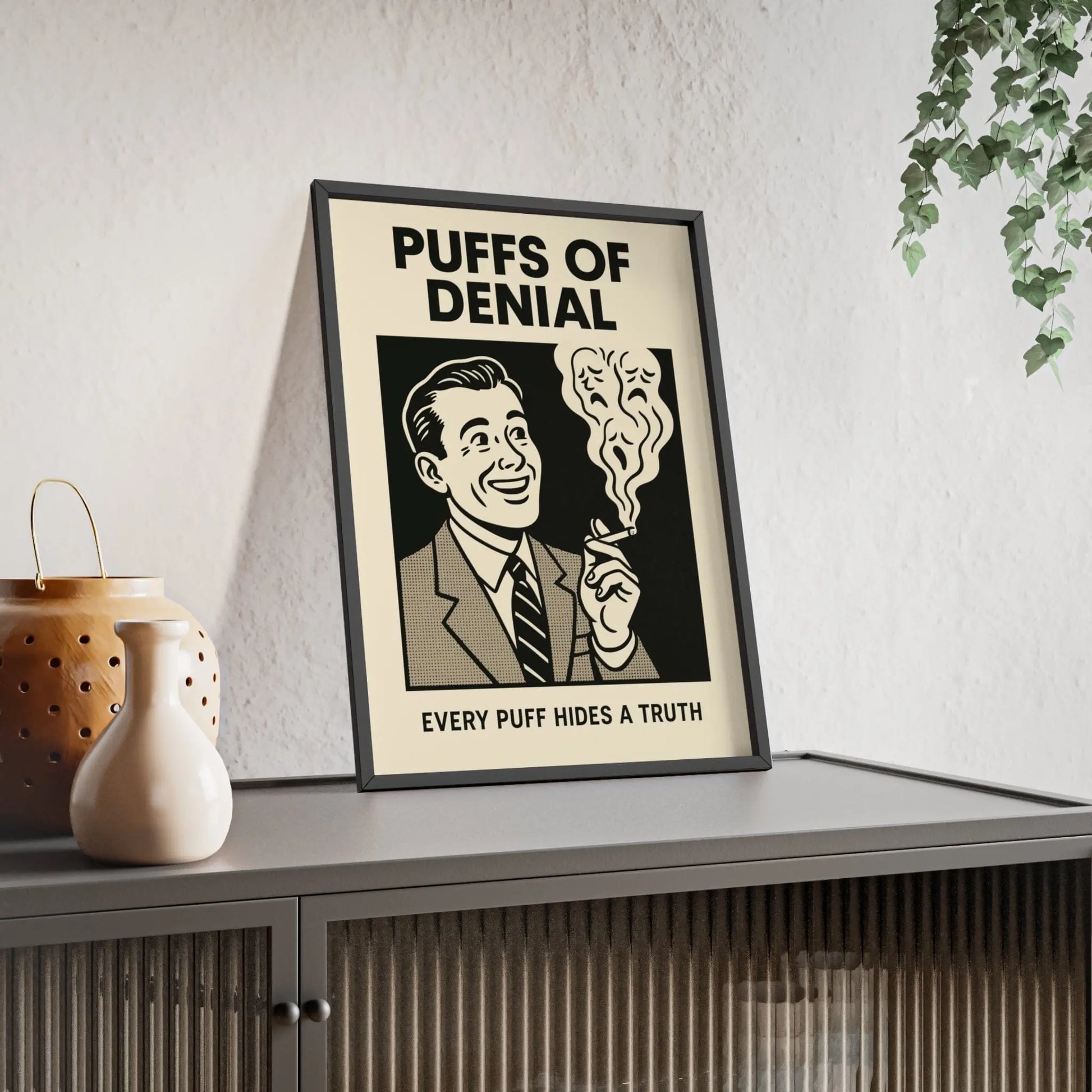 Puffs of Denial Poster – Retro Comic Style Parody Wall Art Print Poster Kingz