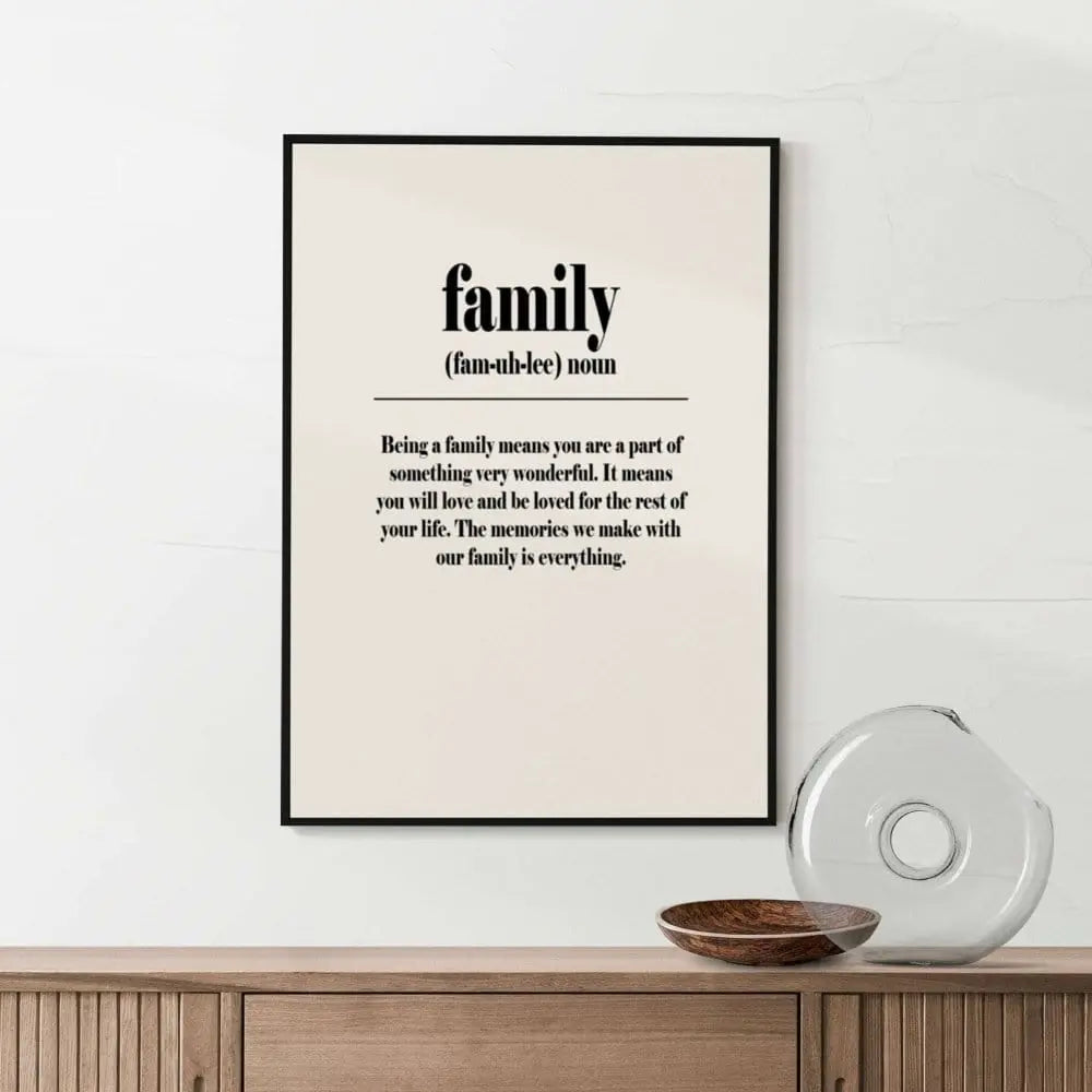 Quote Poster Family Definition Poster Wall Art Poster Kingz