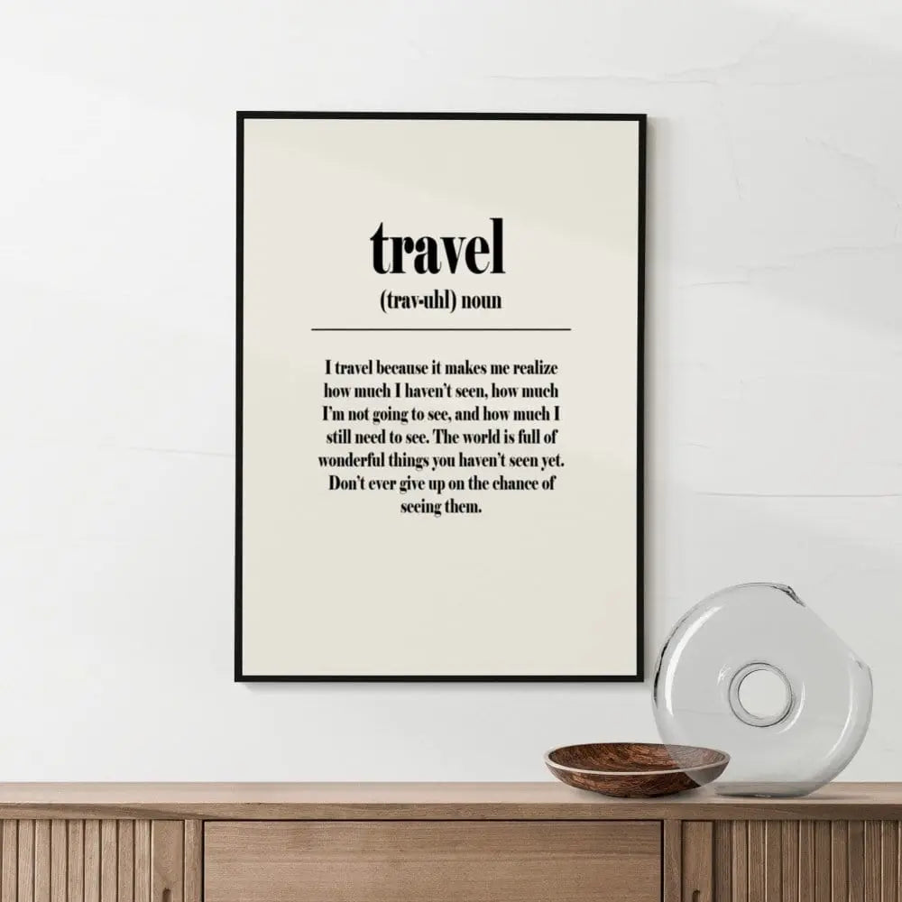 Quote Poster Travel Definition Poster Wall Art Poster Kingz