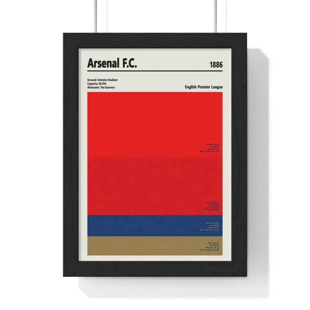 Soccer Poster Arsenal F.C Football Soccer Color Swatch Poster Poster Kingz