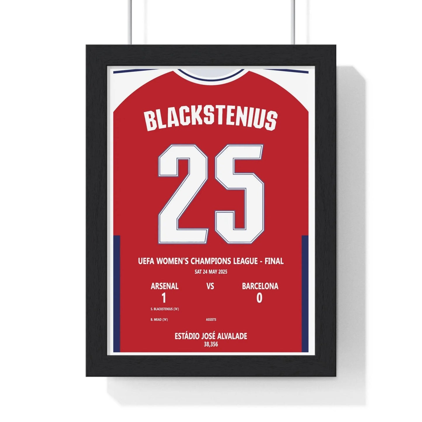 Soccer Poster Arsenal vs Barcelona Women’s Champions League Final 2025 Print Poster Kingz