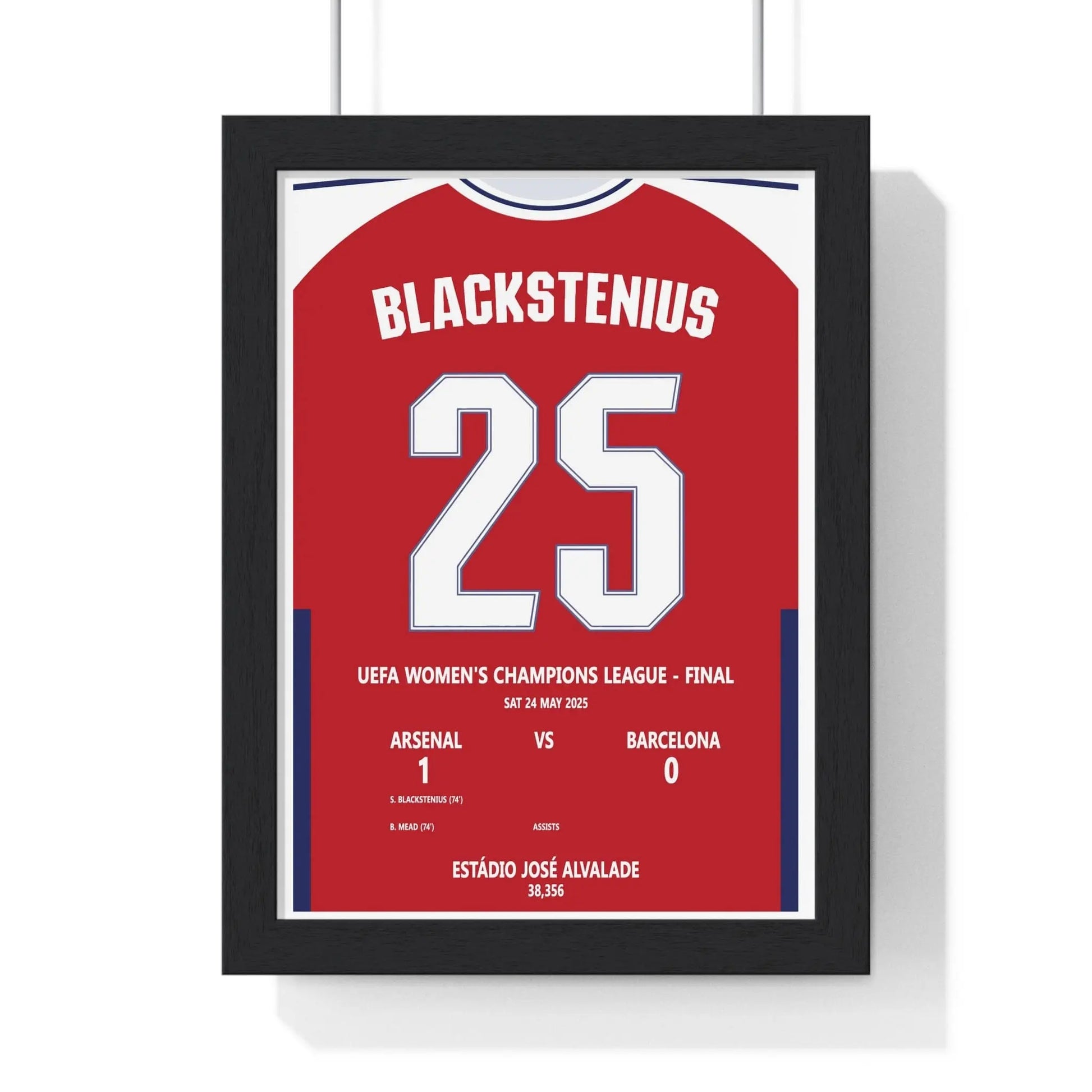 Soccer Poster Arsenal vs Barcelona Women’s Champions League Final 2025 Print Poster Kingz