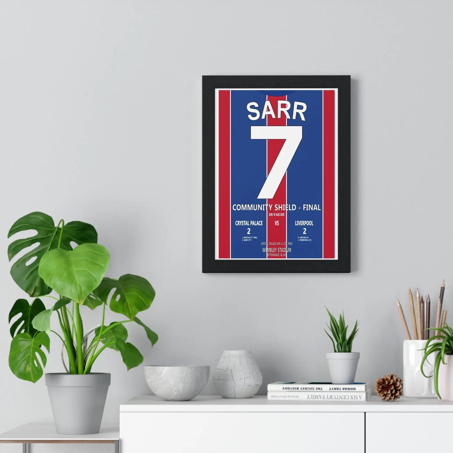 Soccer Poster Crystal Palace v Liverpool Poster – Community Shield Final 2025 | Sarr No.7 Football Wall Art Poster Kingz