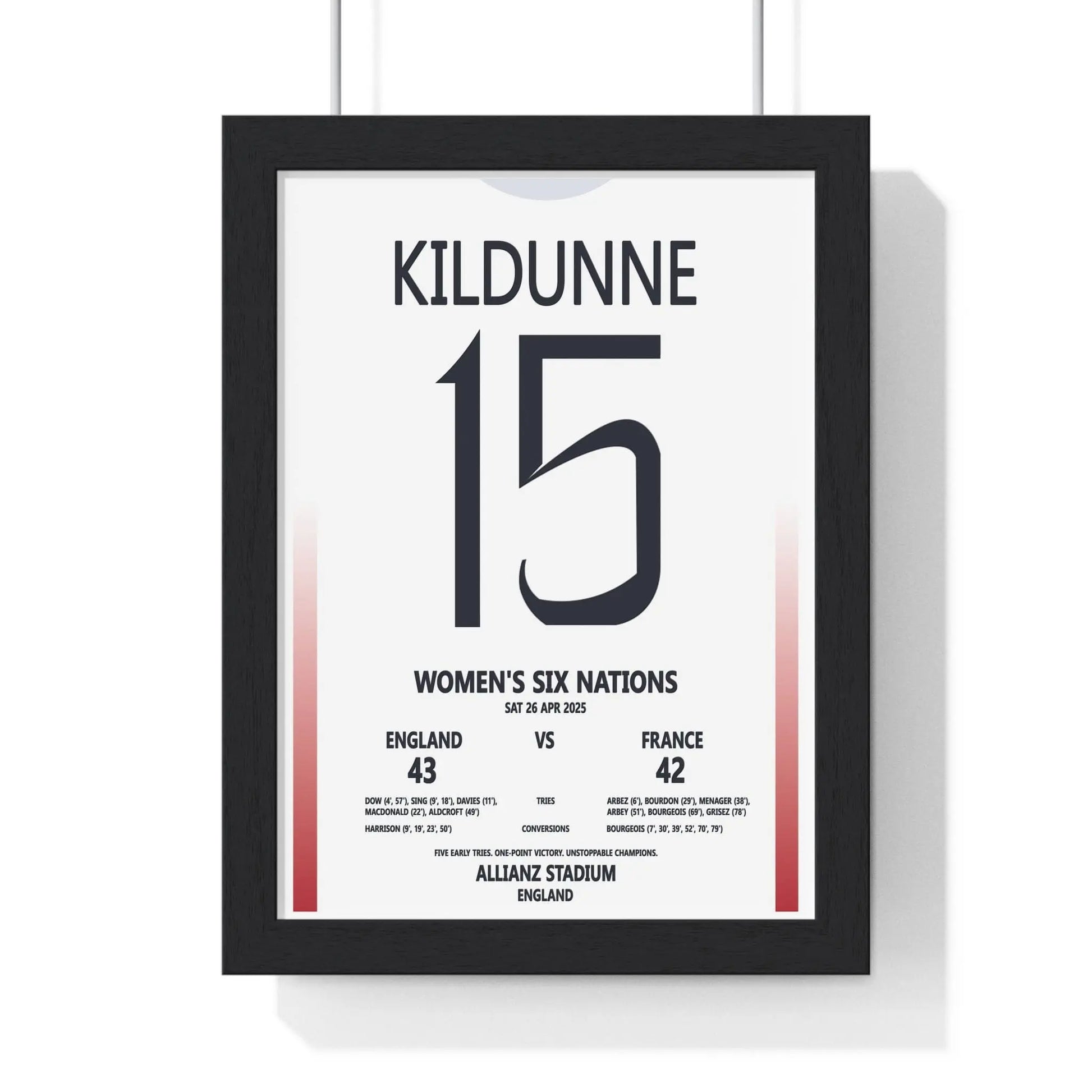 Soccer Poster England vs France Women’s Six Nations 2025 Print Poster Kingz