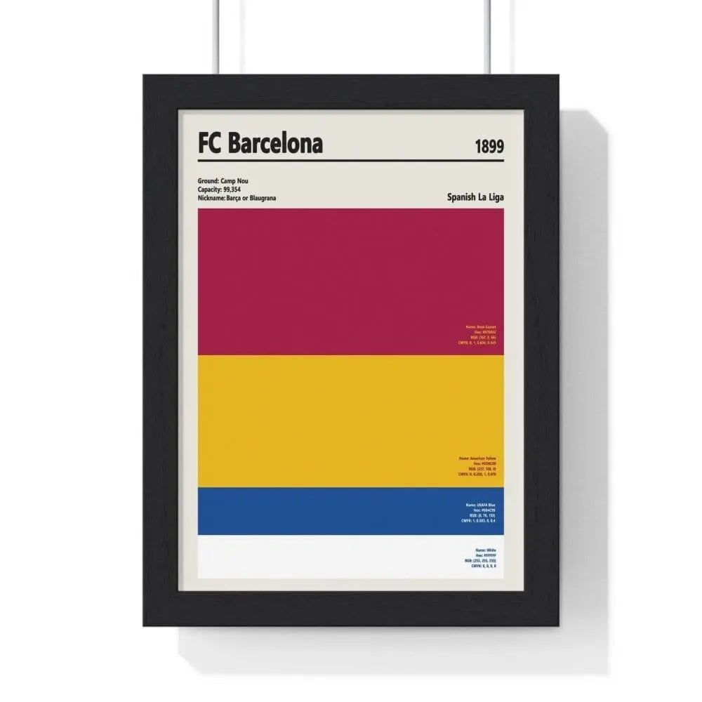 Soccer Poster FC Barcelona Football Soccer Color Swatch Poster Poster Kingz