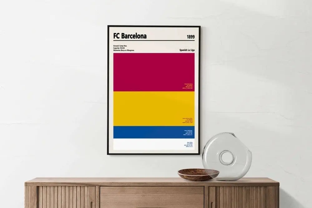 Soccer Poster FC Barcelona Football Soccer Color Swatch Poster Poster Kingz