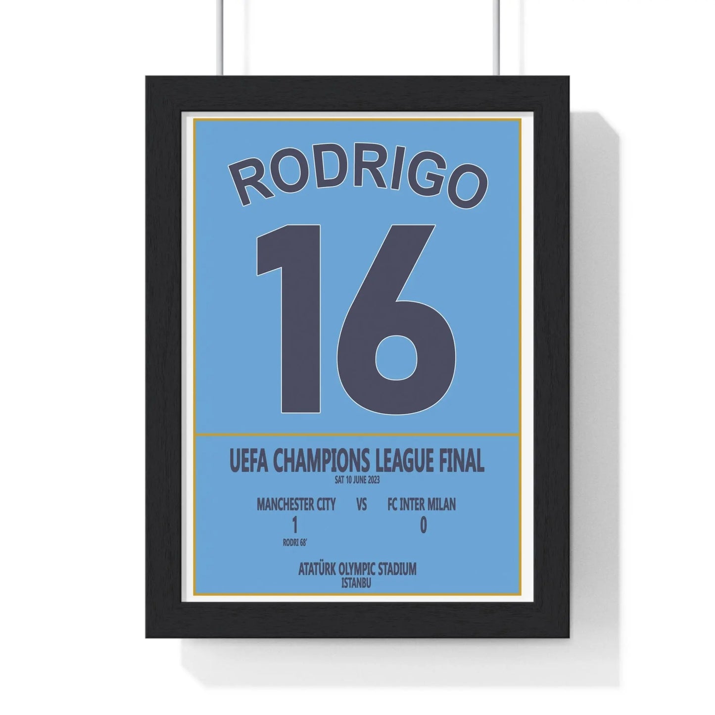 Soccer Poster Manchester City Champions League Final Poster – Rodri Goal 2023 | Football Wall Art Poster Kingz