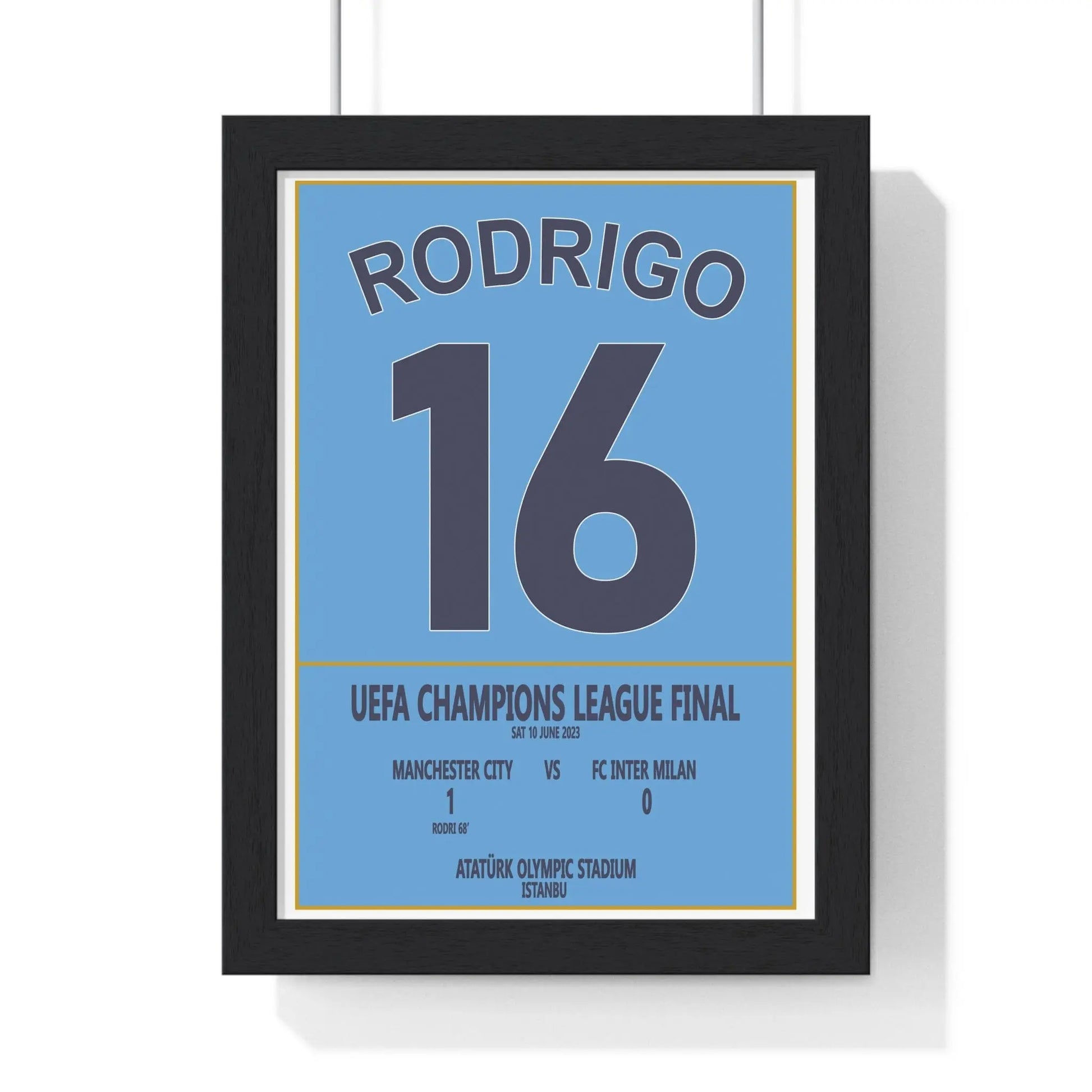 Soccer Poster Manchester City Champions League Final Poster – Rodri Goal 2023 | Football Wall Art Poster Kingz