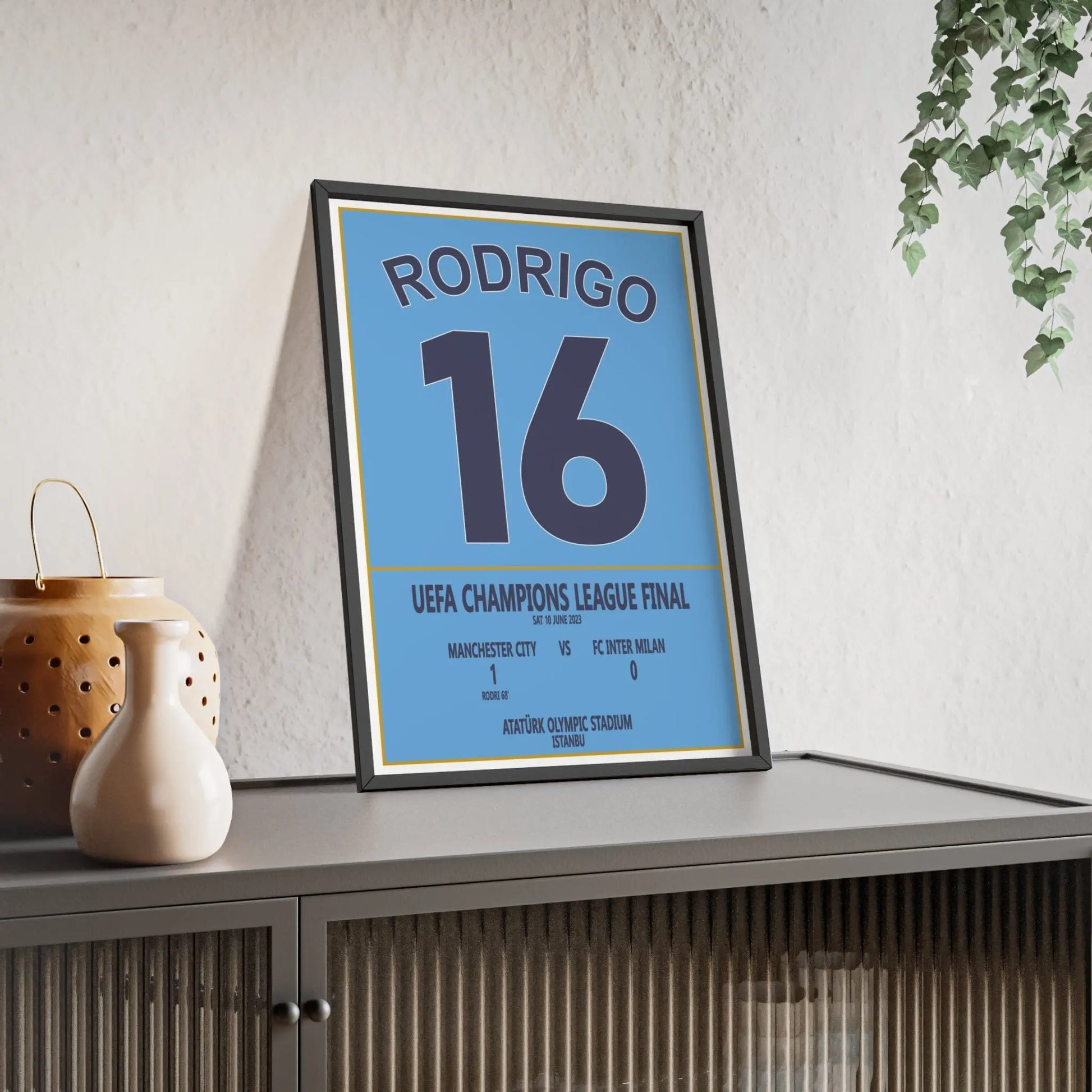 Soccer Poster Manchester City Champions League Final Poster – Rodri Goal 2023 | Football Wall Art Poster Kingz