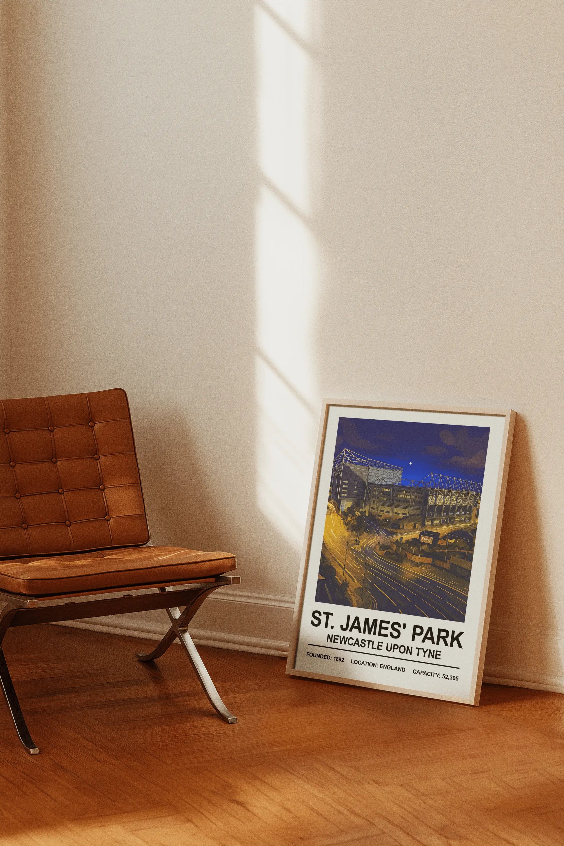 Soccer Poster St. James' Park – Newcastle Night Edition Stadium Poster Print | Iconic Wall Art Poster Kingz