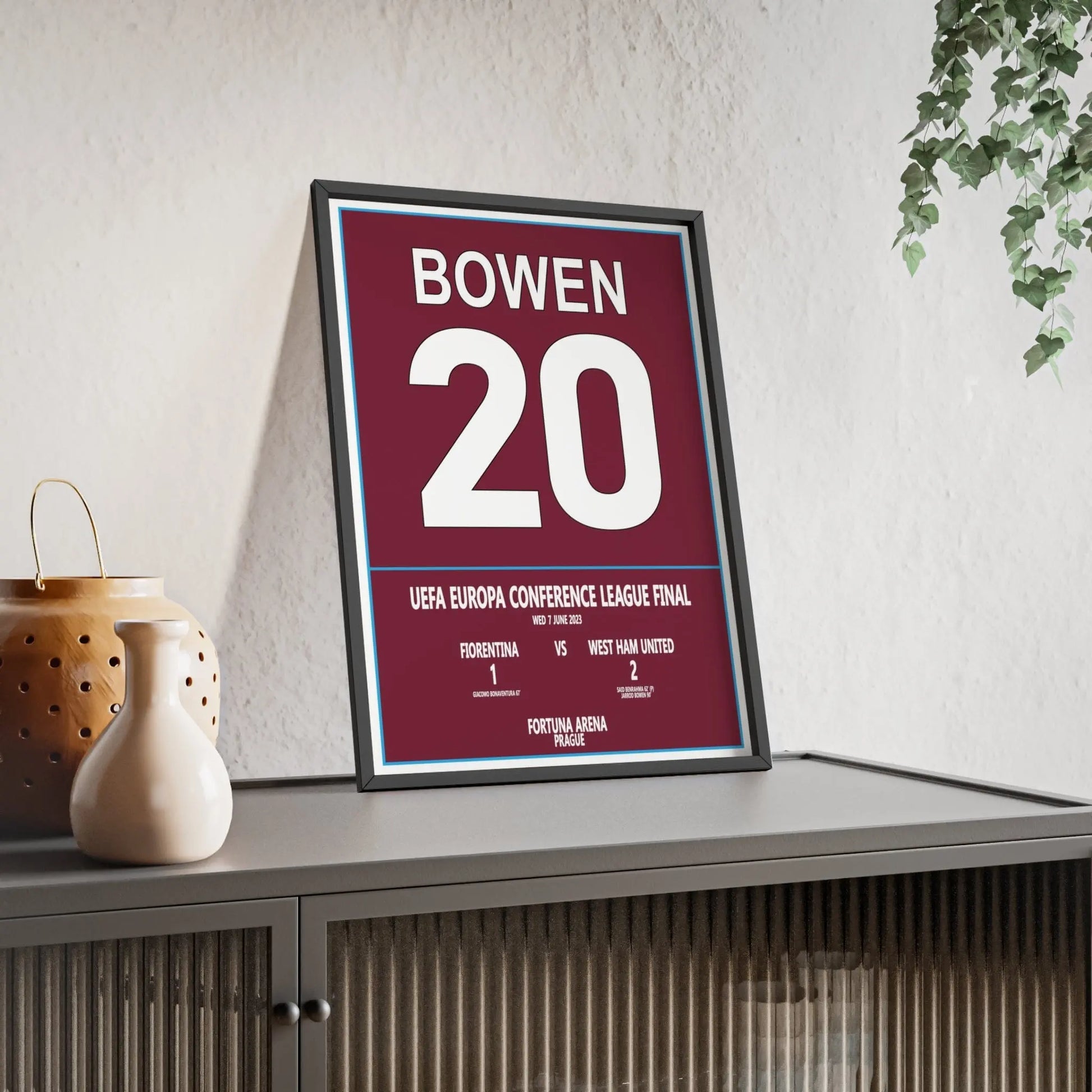 Soccer Poster West Ham Conference League Final Poster – Jarrod Bowen No.20 | Football Wall Art Poster Kingz