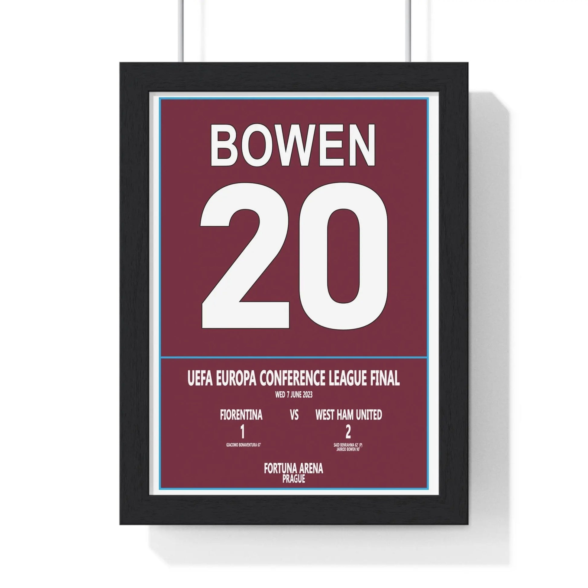 Soccer Poster West Ham Conference League Final Poster – Jarrod Bowen No.20 | Football Wall Art Poster Kingz