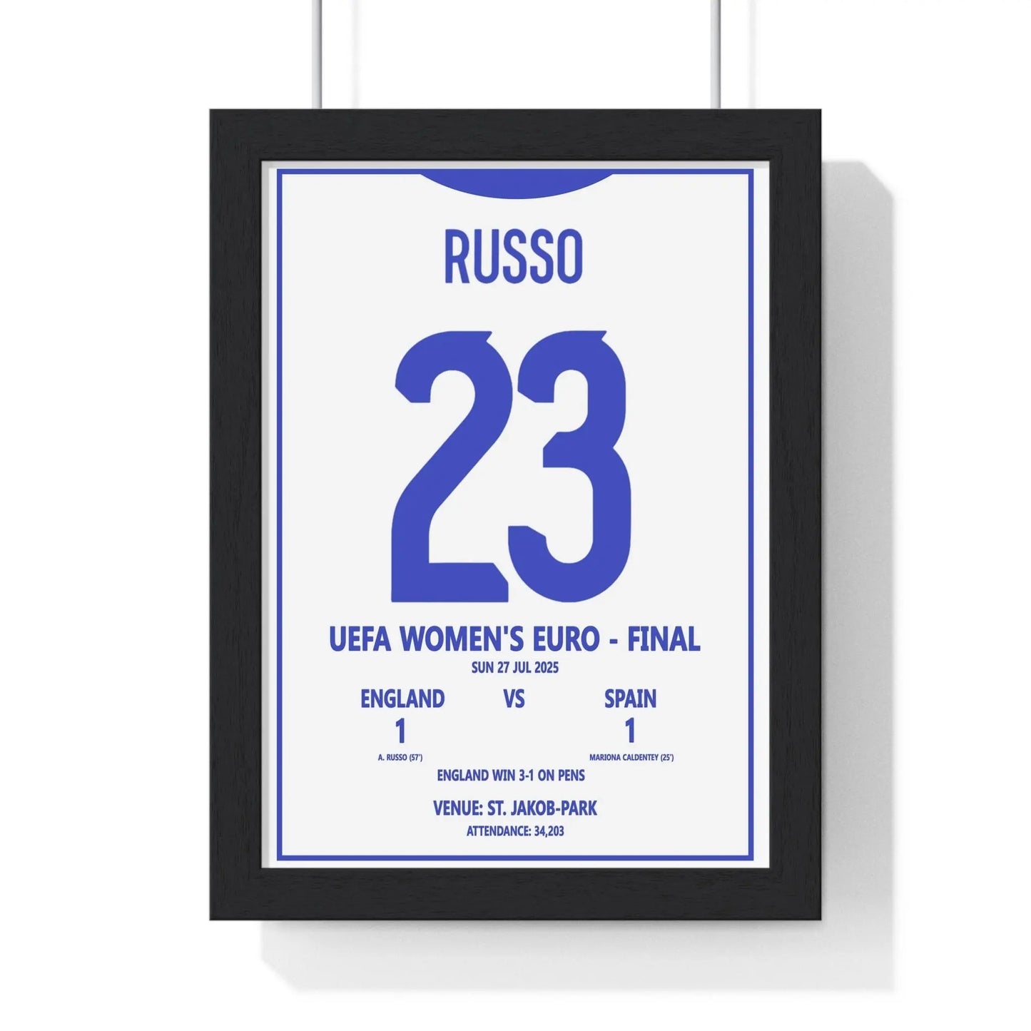Soccer Poster Women’s Euro 2025 Final Print | England v Spain Poster Kingz
