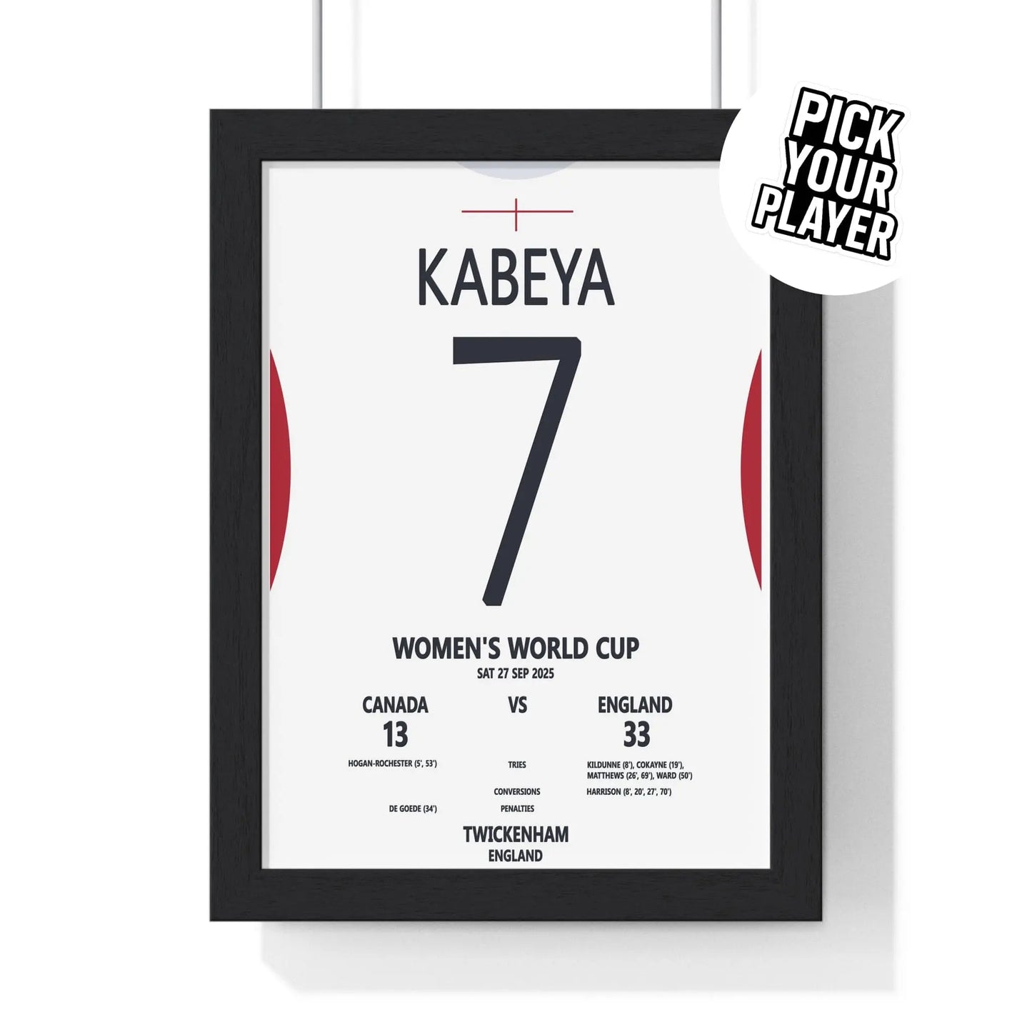 Soccer Poster Women’s World Cup 2025 Twickenham Print | England v Canada Poster Kingz