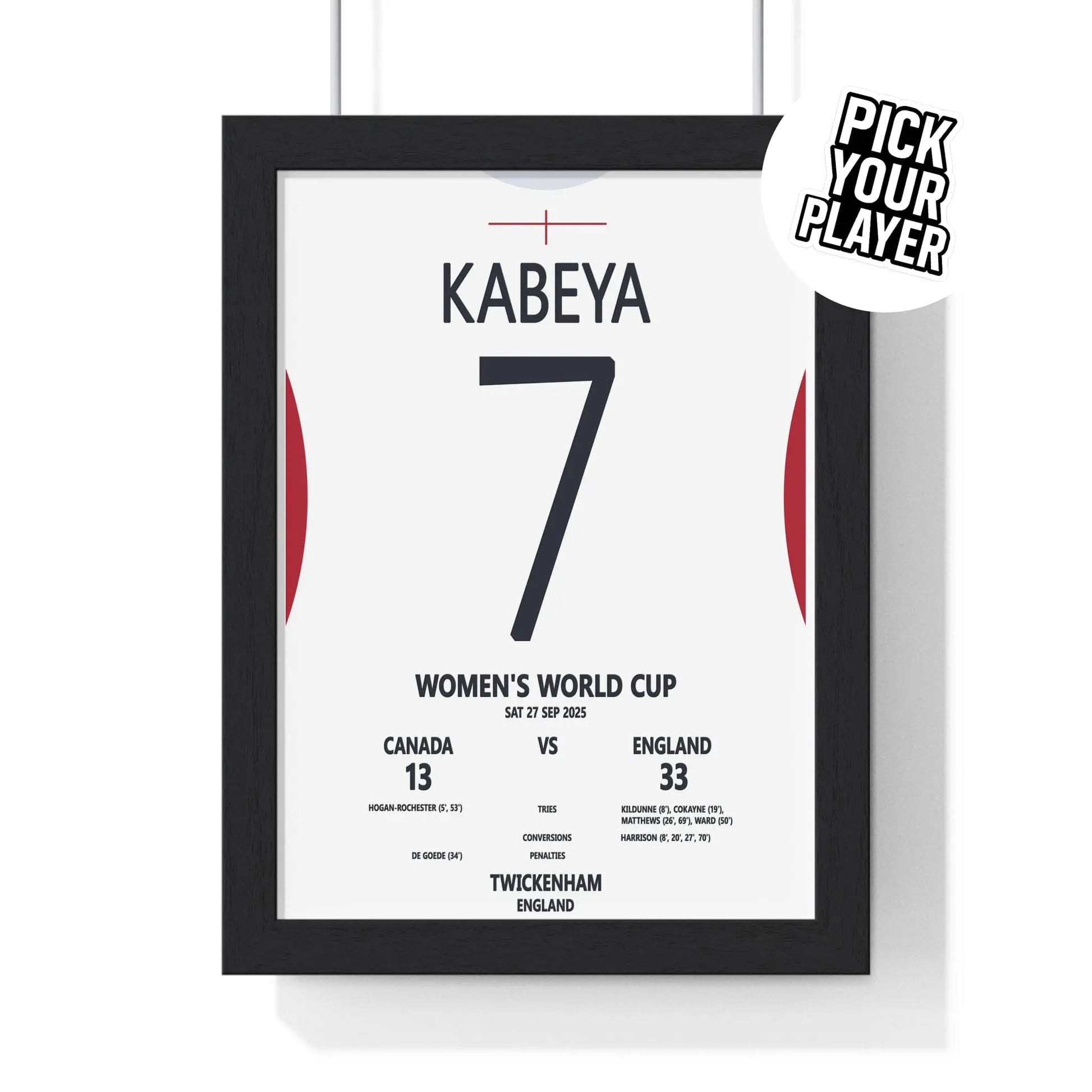 Soccer Poster Women’s World Cup 2025 Twickenham Print | England v Canada Poster Kingz