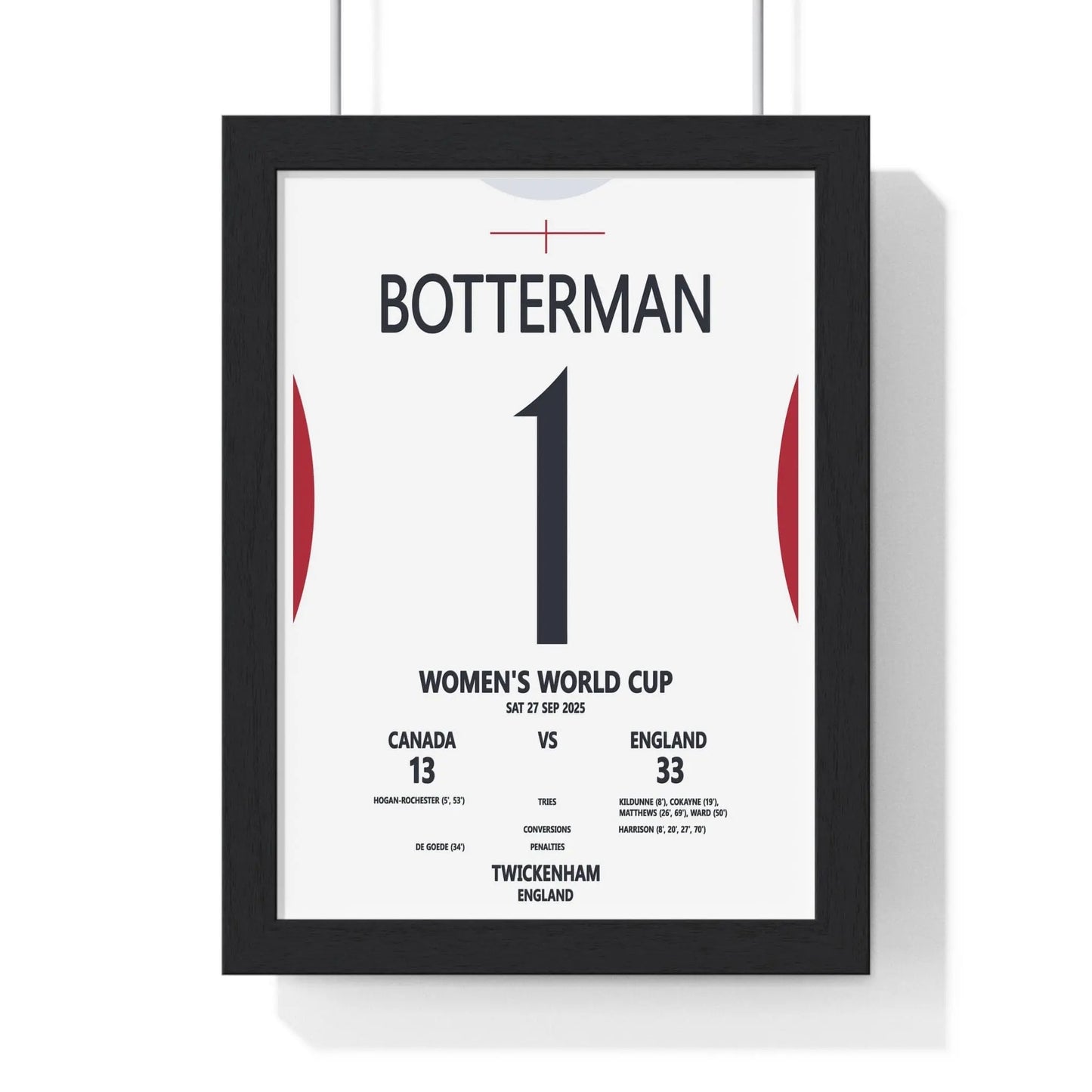 Soccer Poster Women’s World Cup 2025 Twickenham Print | England v Canada Poster Kingz