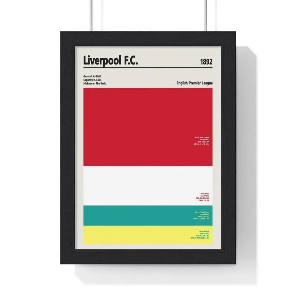 Soccor Poster Liverpool FC Football Soccer Color Swatch Poster Poster Kingz