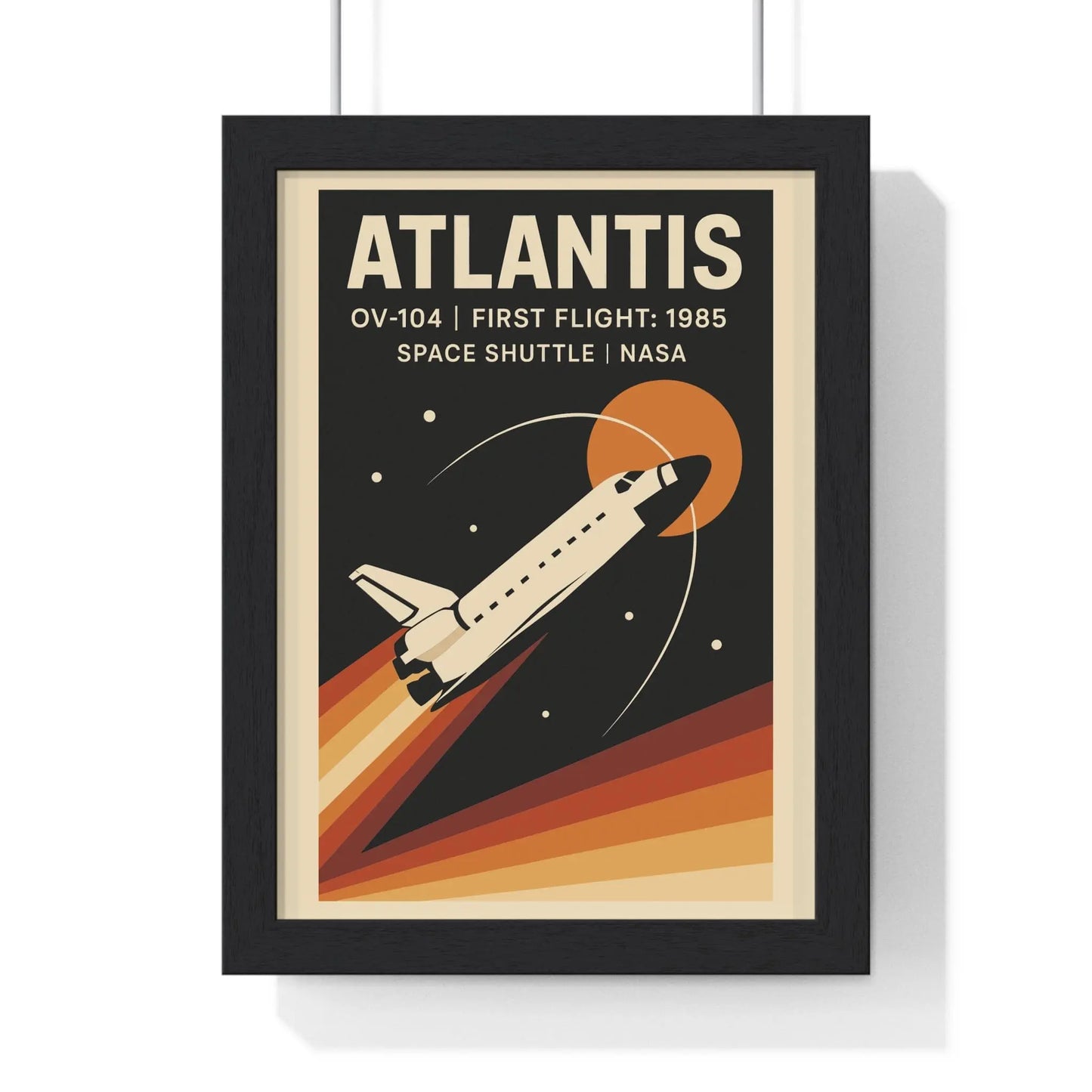 Space Atlantis Space Shuttle Poster | Retro NASA Print | OV-104 Wall Art Poster Kingz