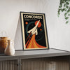 Space Concorde Poster | Retro Supersonic Jet Art Print | Aviation Gift Poster Kingz