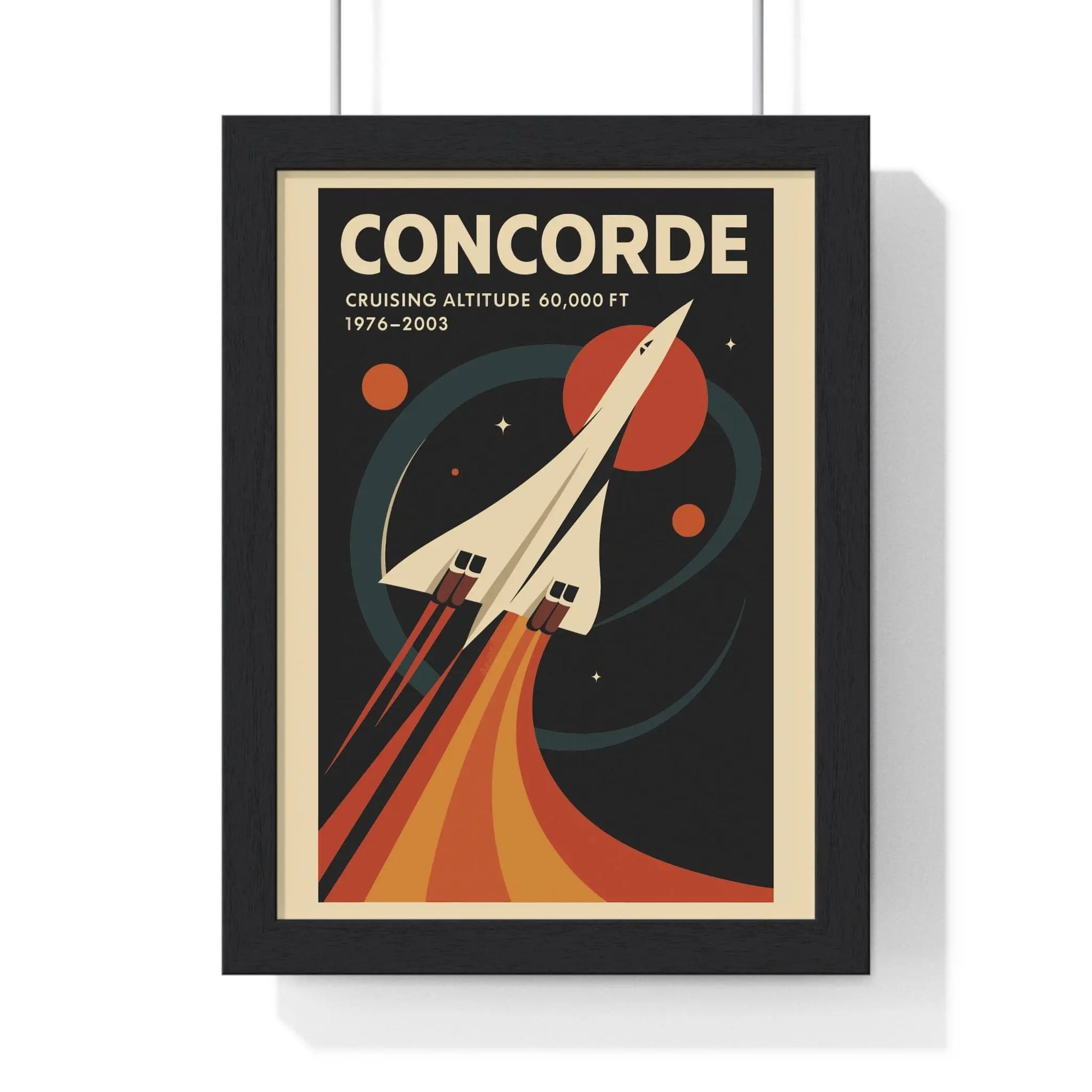 Space Concorde Poster | Retro Supersonic Jet Art Print | Aviation Gift Poster Kingz
