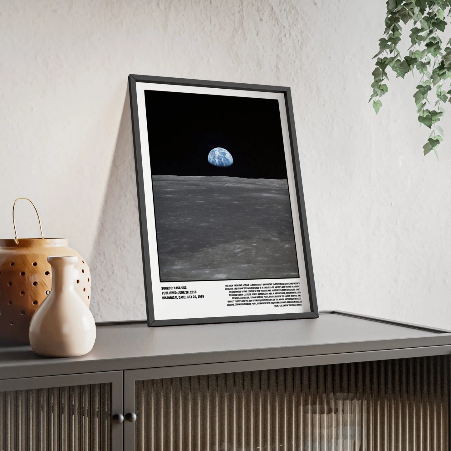 Space Earthrise Apollo 11 Moon Poster | NASA Space Print Poster Kingz